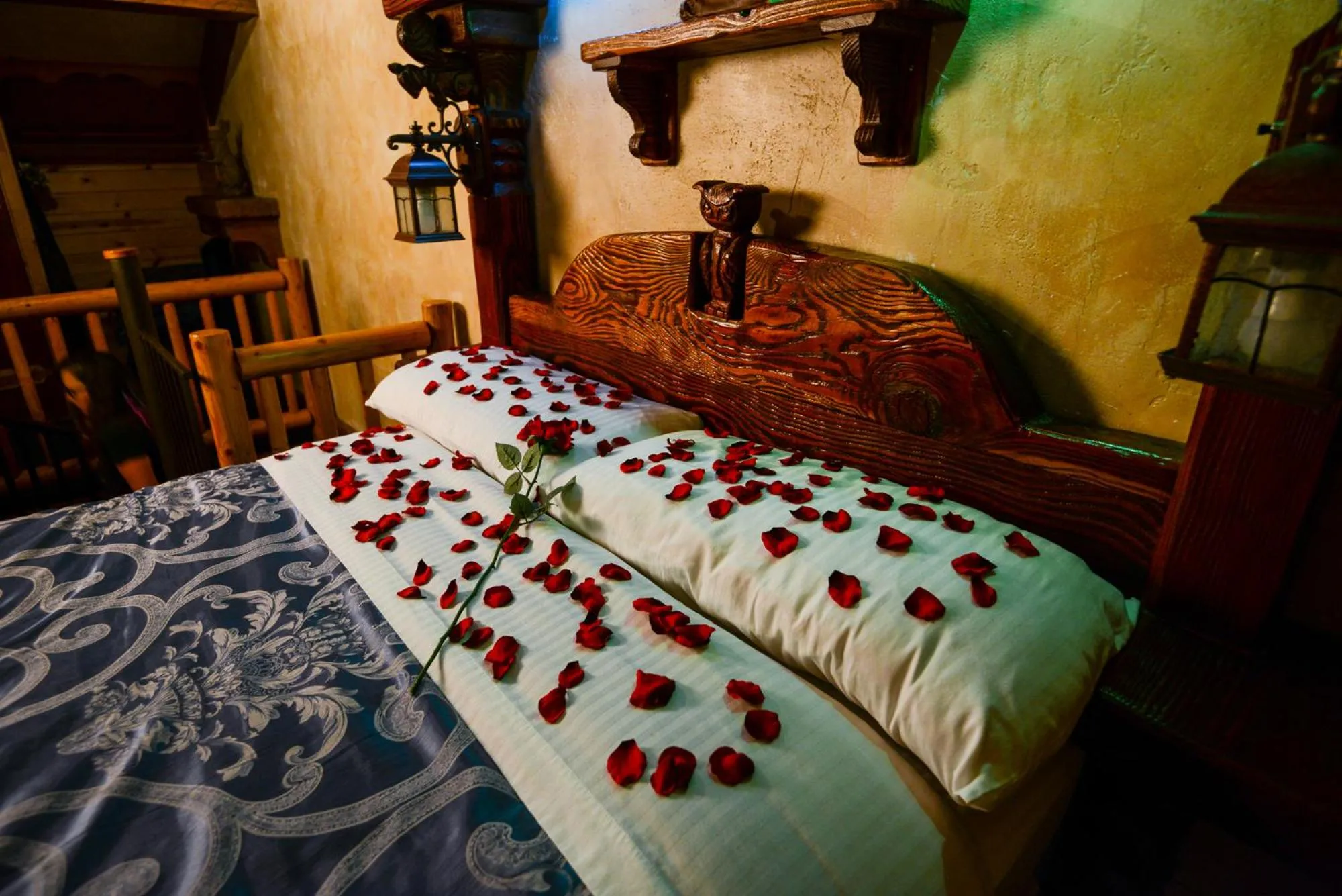 Bed in Castle Wood Theme Cottages- COUPLES ONLY