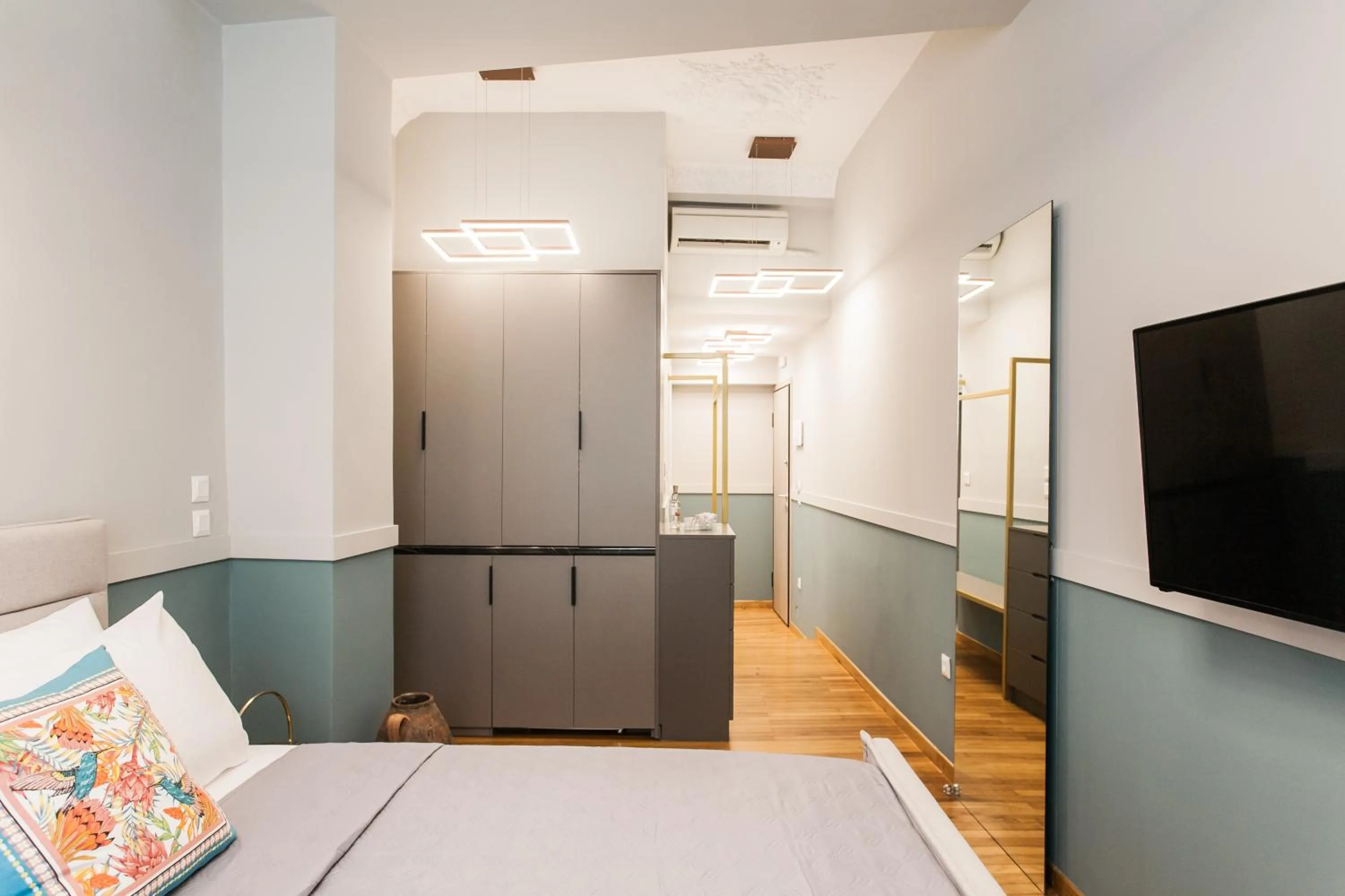 Bed in Step One | Luxury Suites right in the heart of Acropolis next to metro station