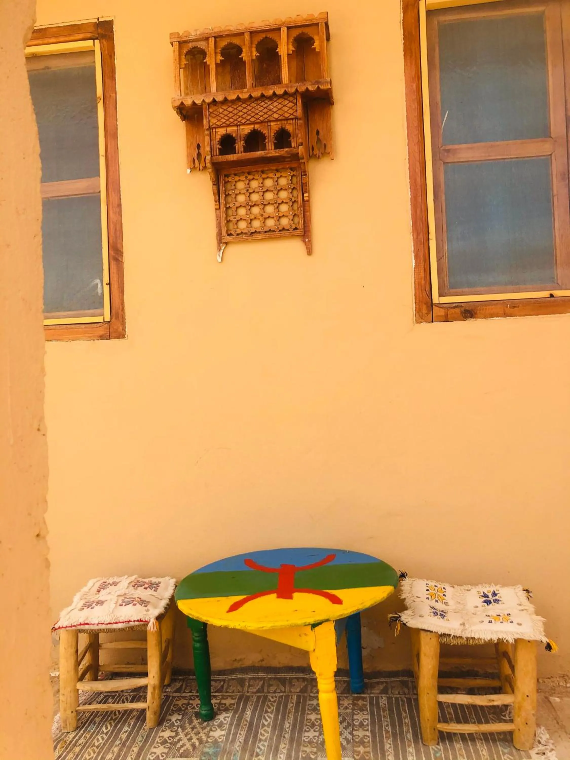 fireplace in Riad Hotel Les Flamants