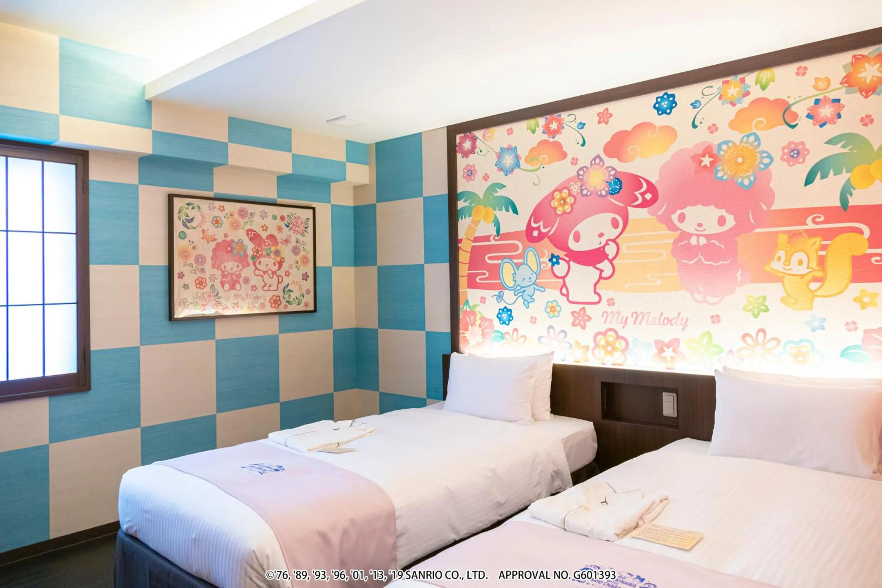 Bed in HOTEL OKINAWA WITH SANRIO CHARACTERS