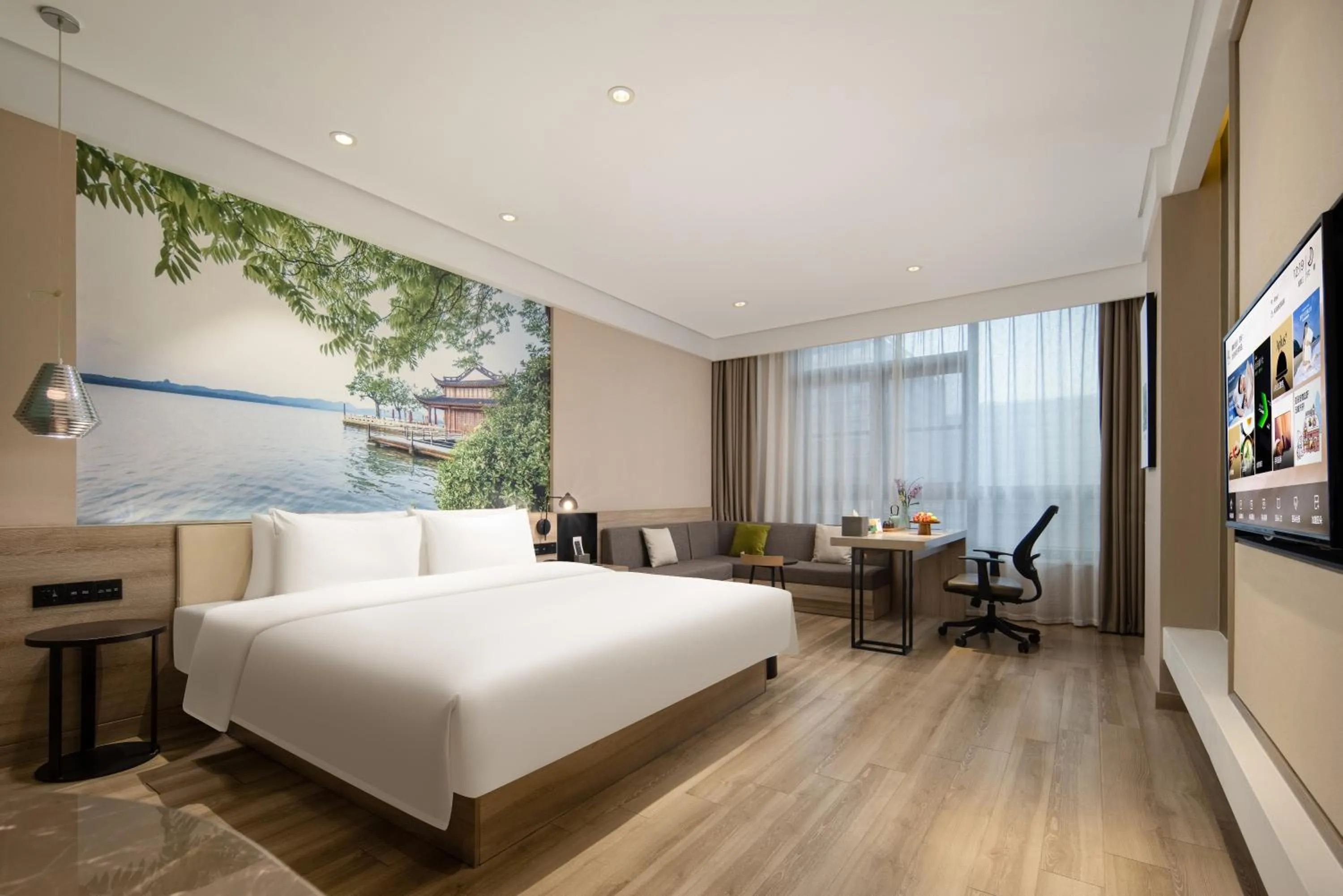 Photo of the whole room, Bed in Atour S Hotel Hangzhou Future Tech City