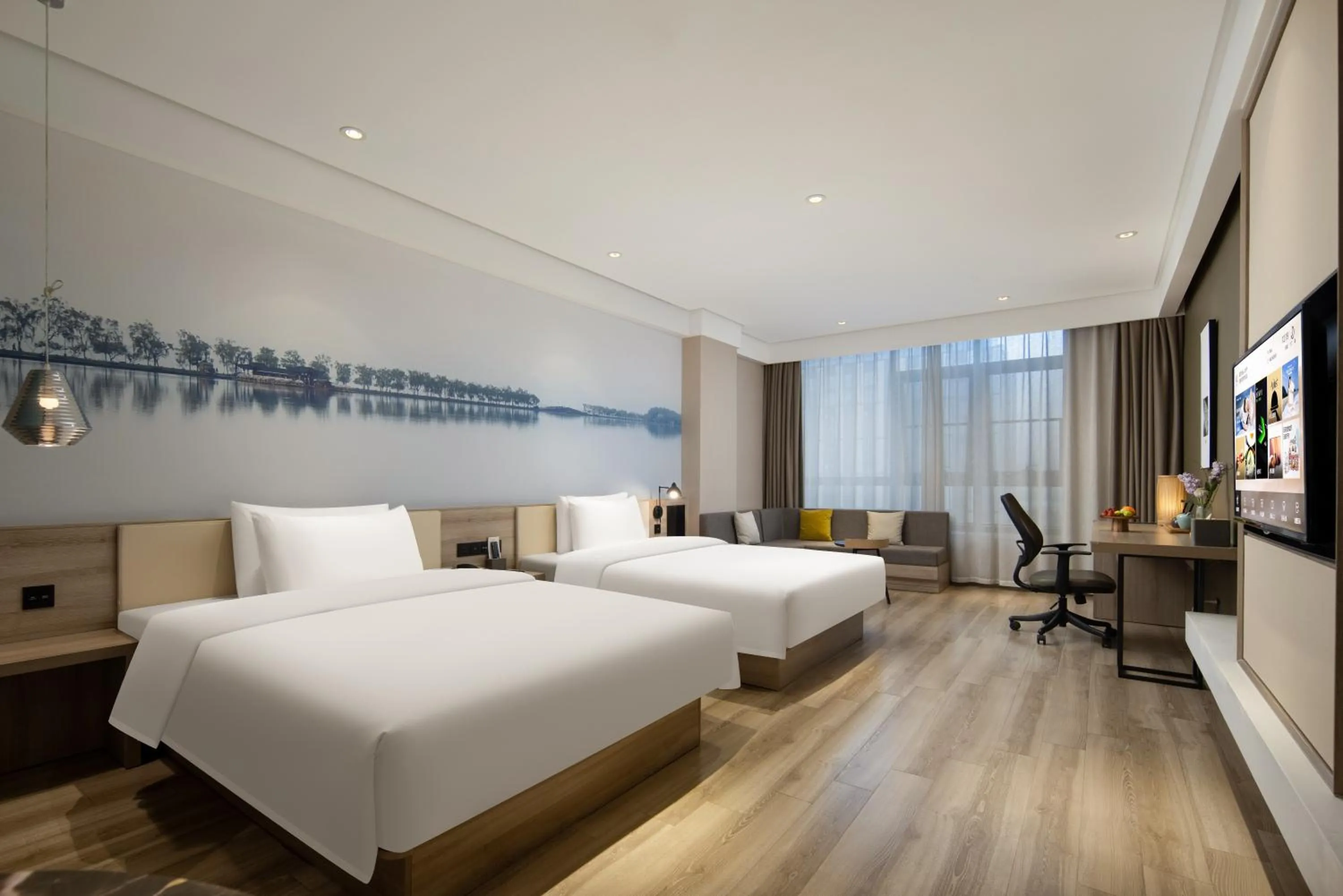 Photo of the whole room, Bed in Atour S Hotel Hangzhou Future Tech City