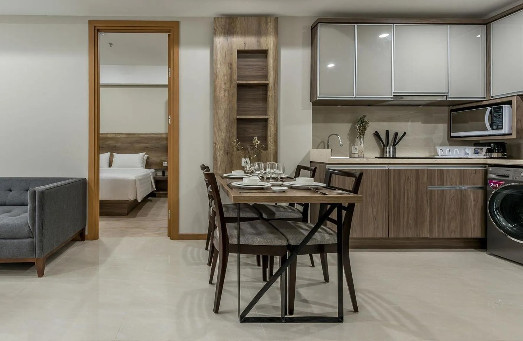 Kitchen or kitchenette in Grande Valore Hotel Cikarang