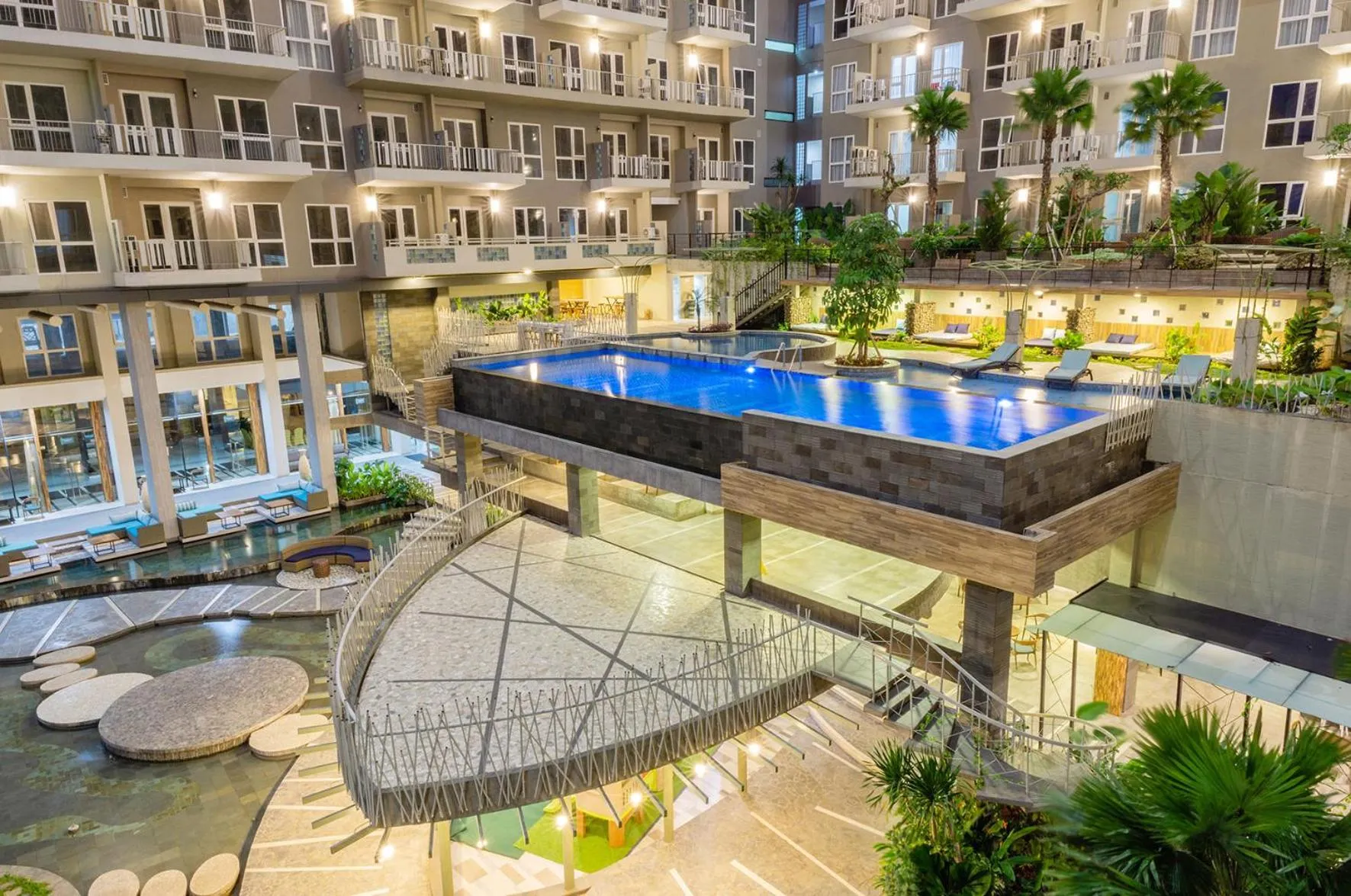 Pool view in Grande Valore Hotel Cikarang