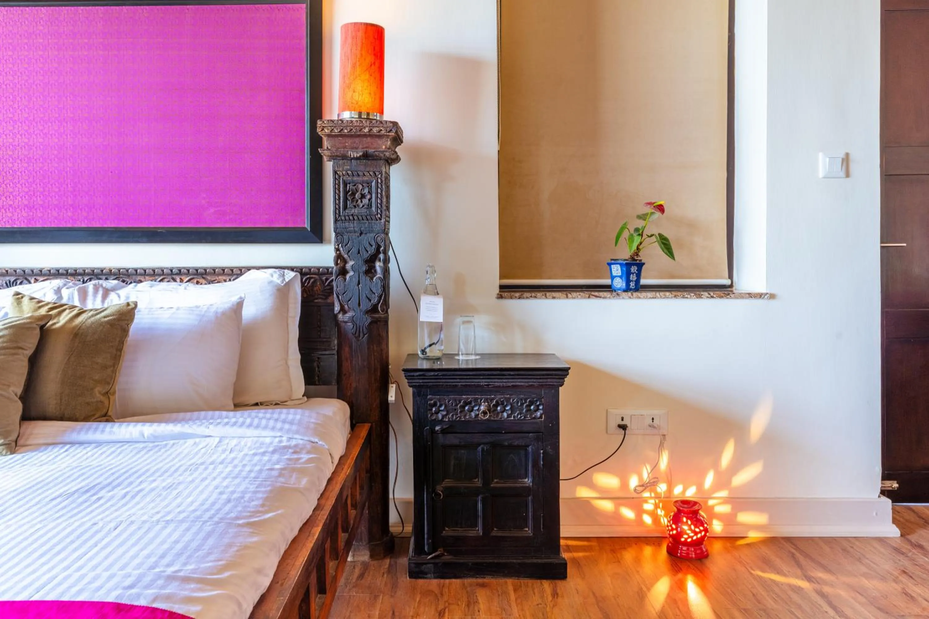 Decorative detail, Bed in Tree of Life Junoon in the Hills Kumaon