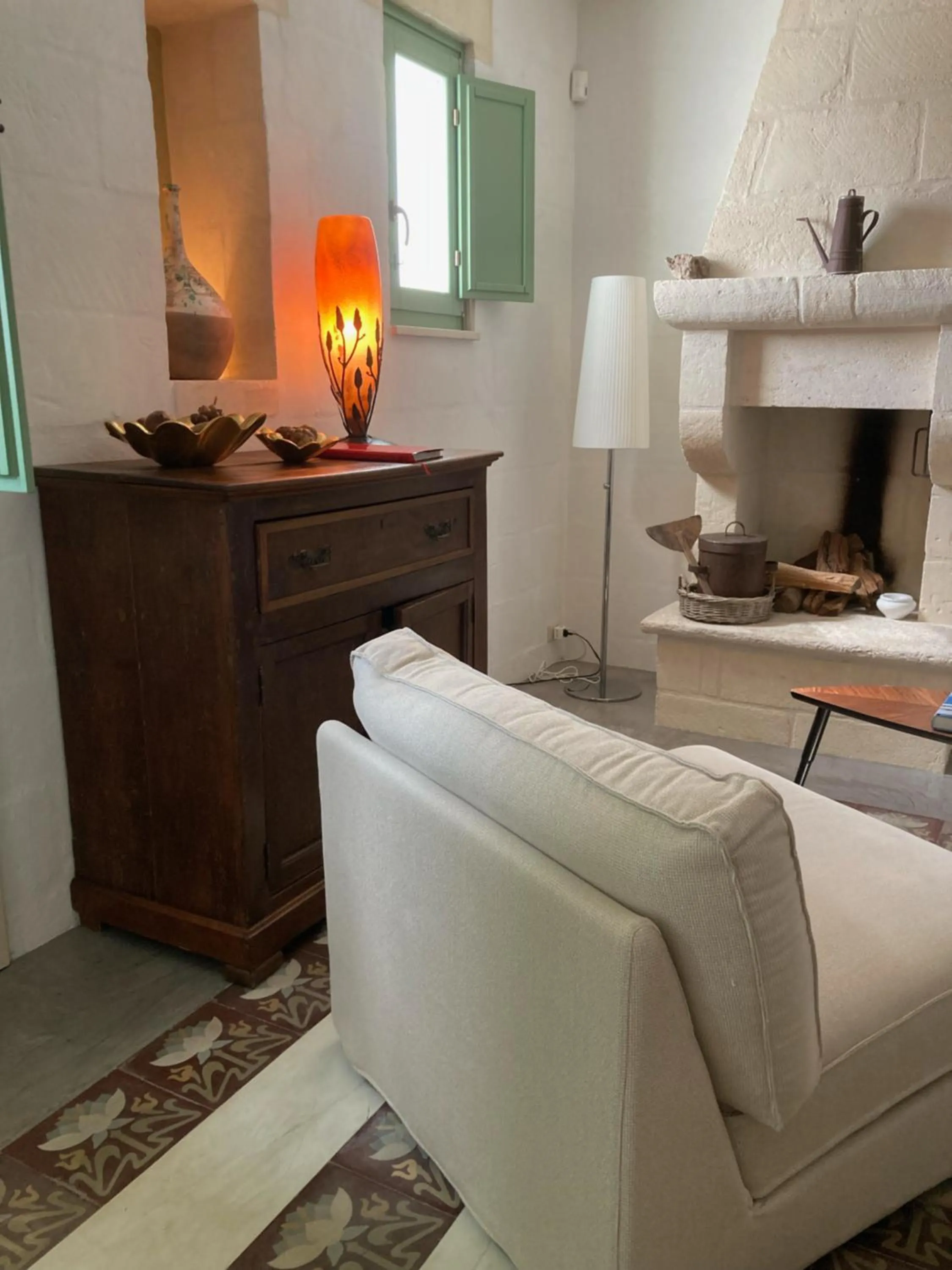fireplace in Boutique Hotel Masseria Sottomasi