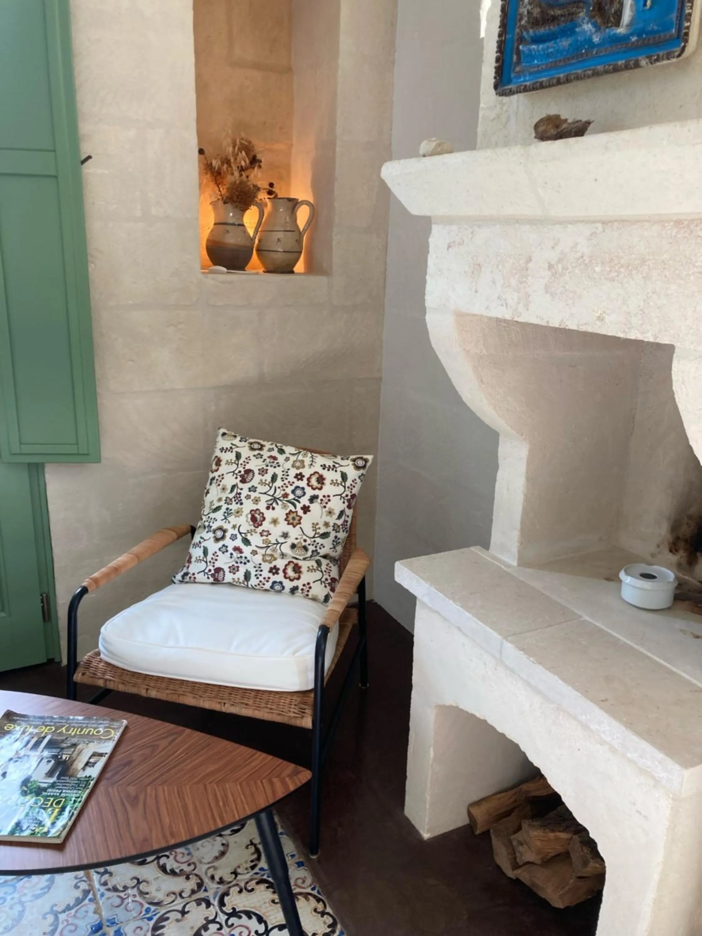 fireplace in Boutique Hotel Masseria Sottomasi