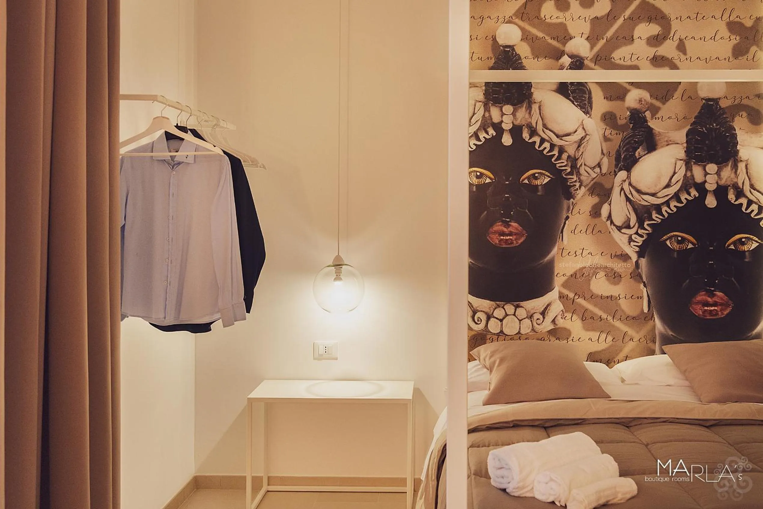 Bedroom in Marla's boutique rooms