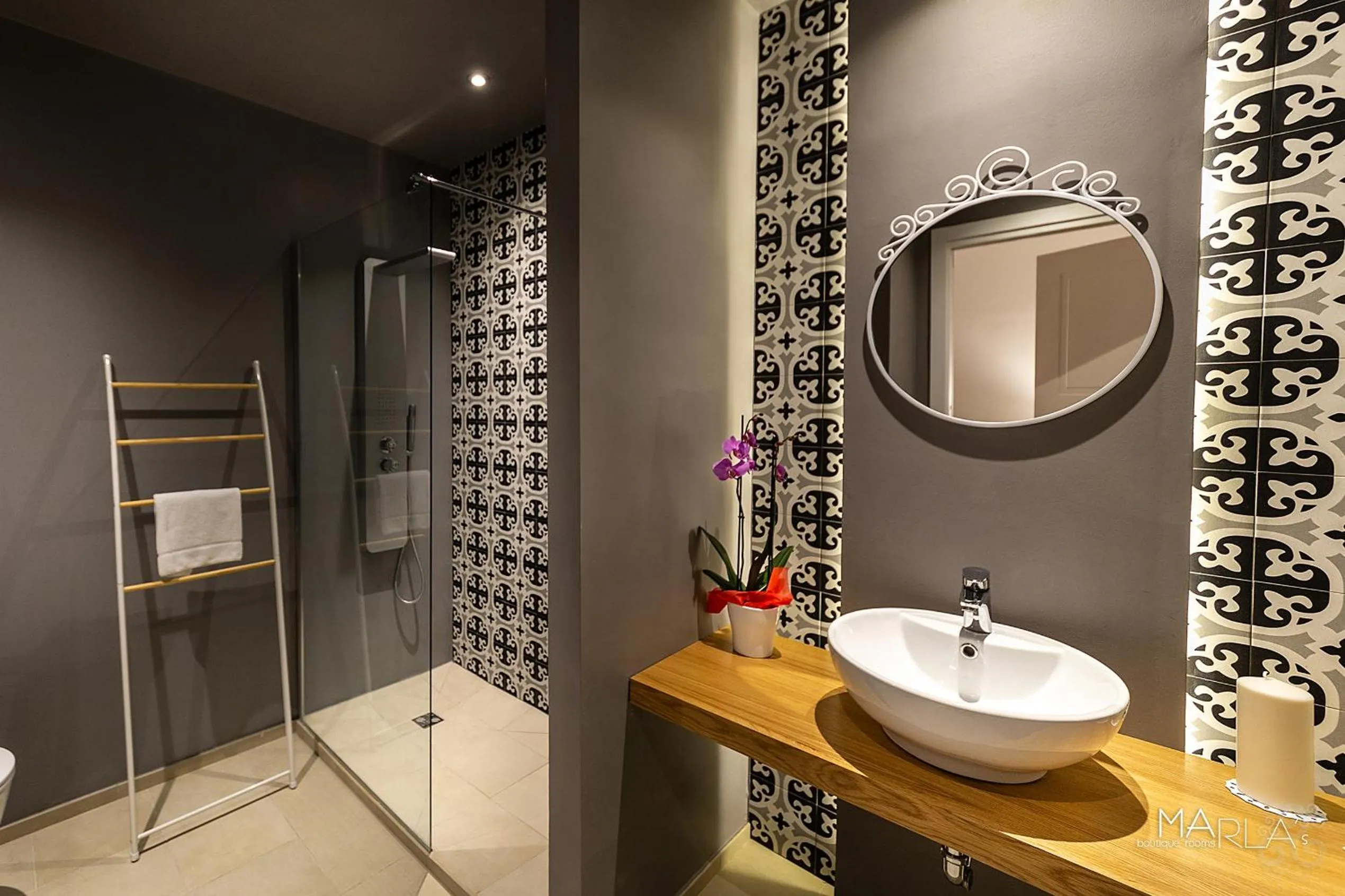 Bathroom in Marla's boutique rooms