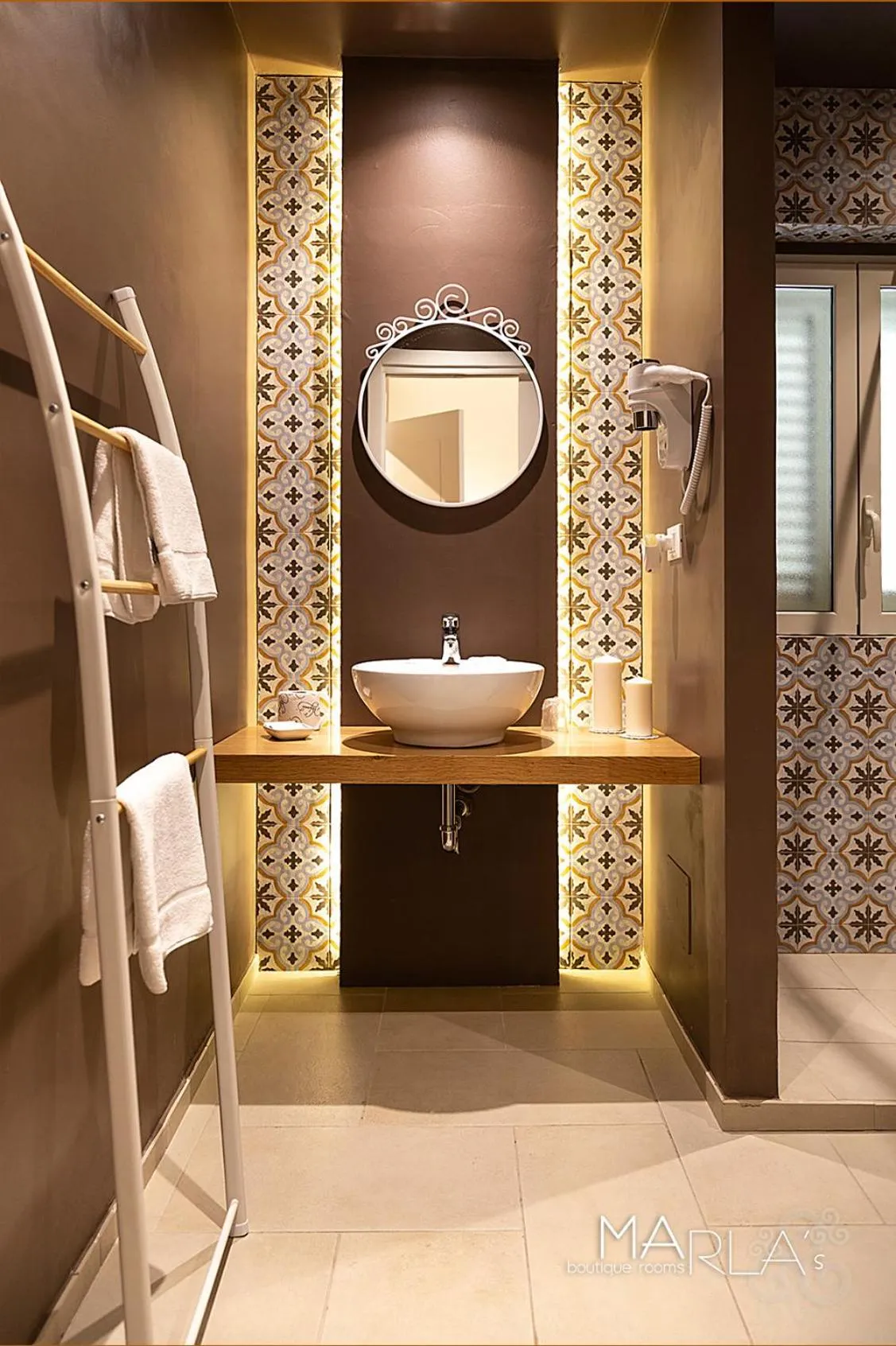 Bathroom in Marla's boutique rooms