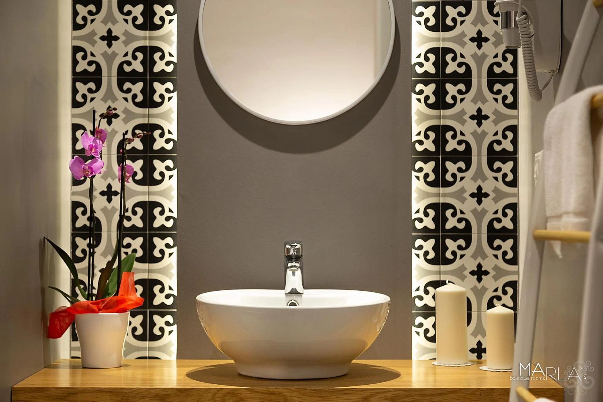 Bathroom in Marla's boutique rooms