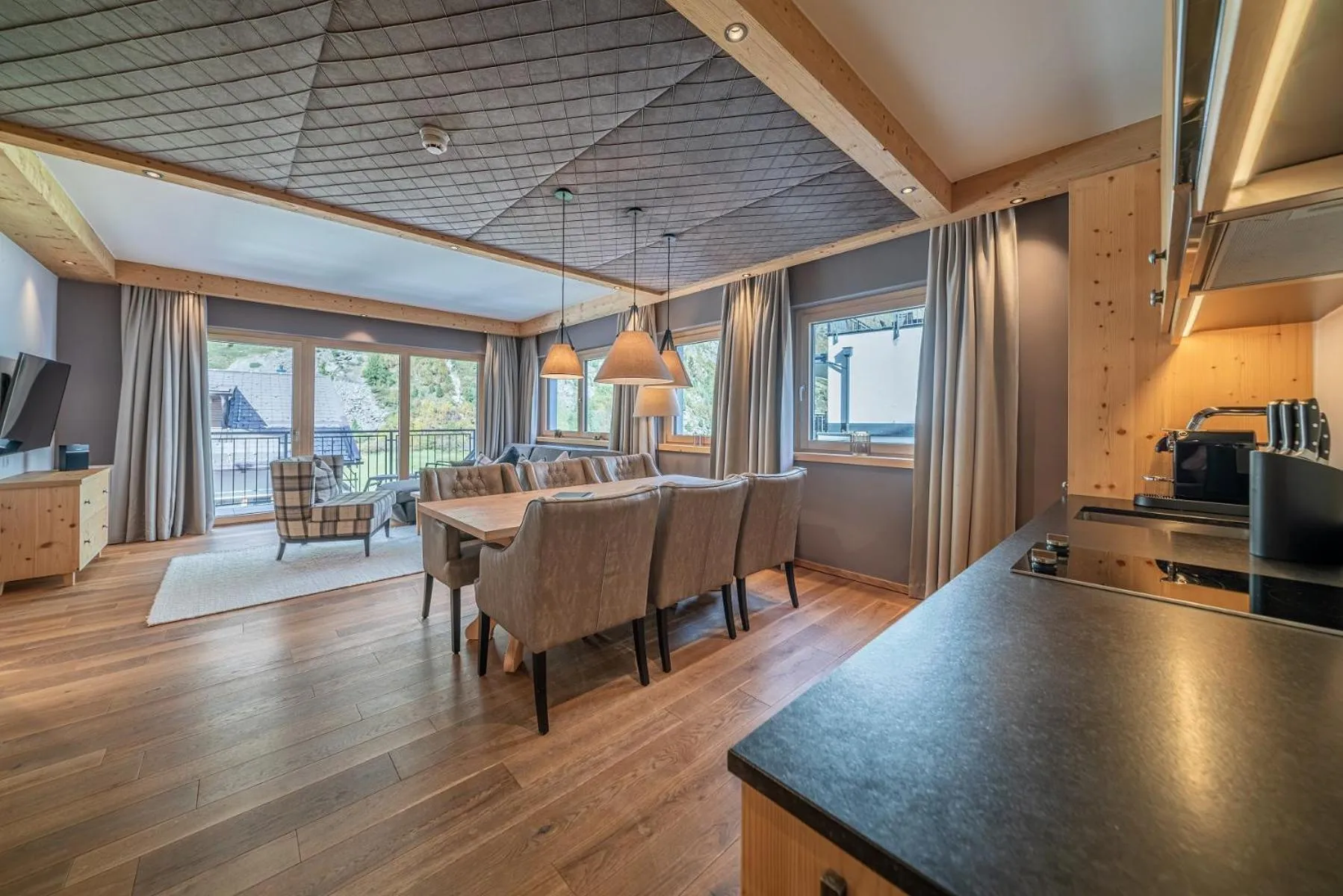 Living room in Gletscherblick- serviced apartments