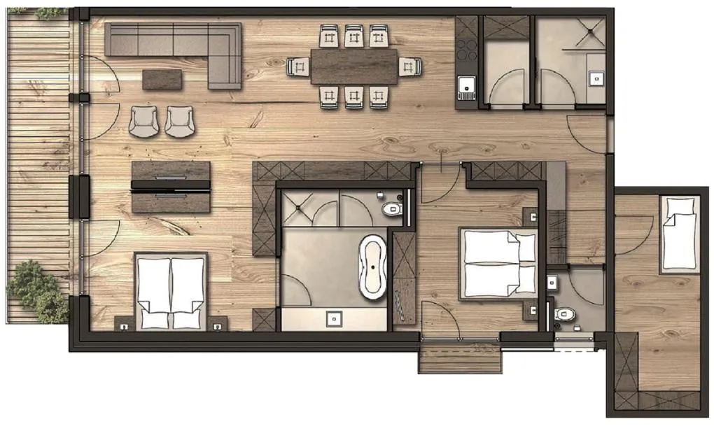 Floor plan in Gletscherblick- serviced apartments