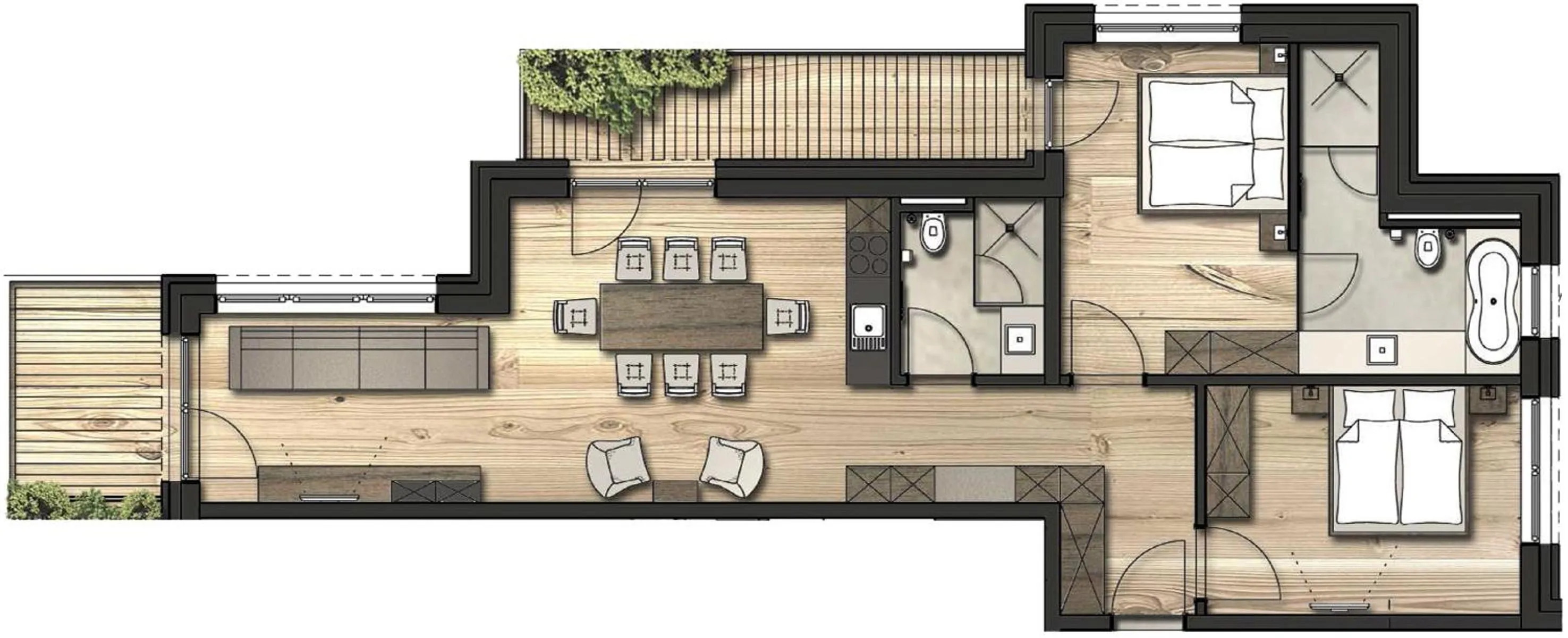 Floor plan in Gletscherblick- serviced apartments