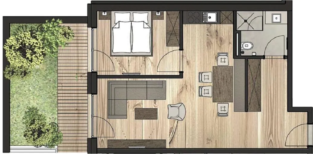 Floor plan in Gletscherblick- serviced apartments
