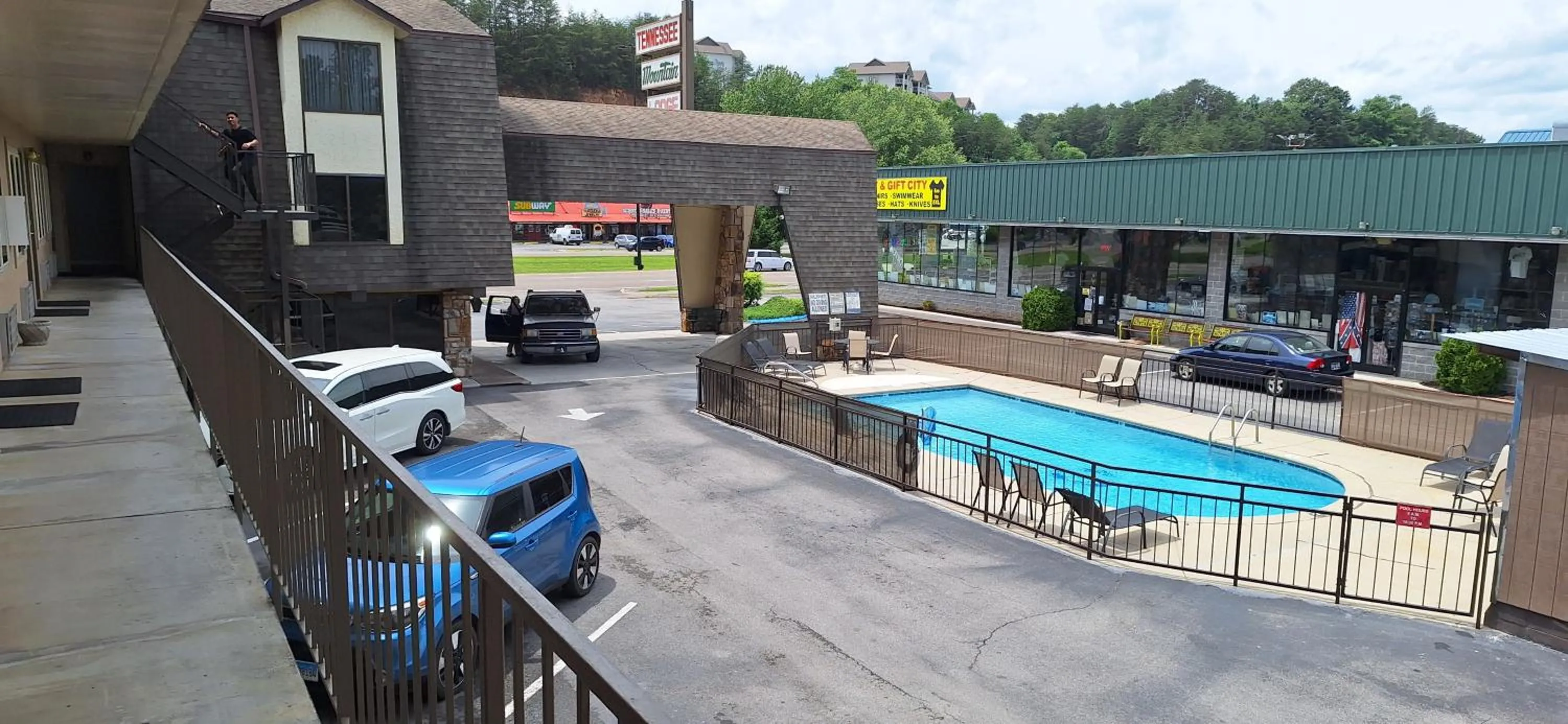 Pool view in Tennessee Mountain Lodge