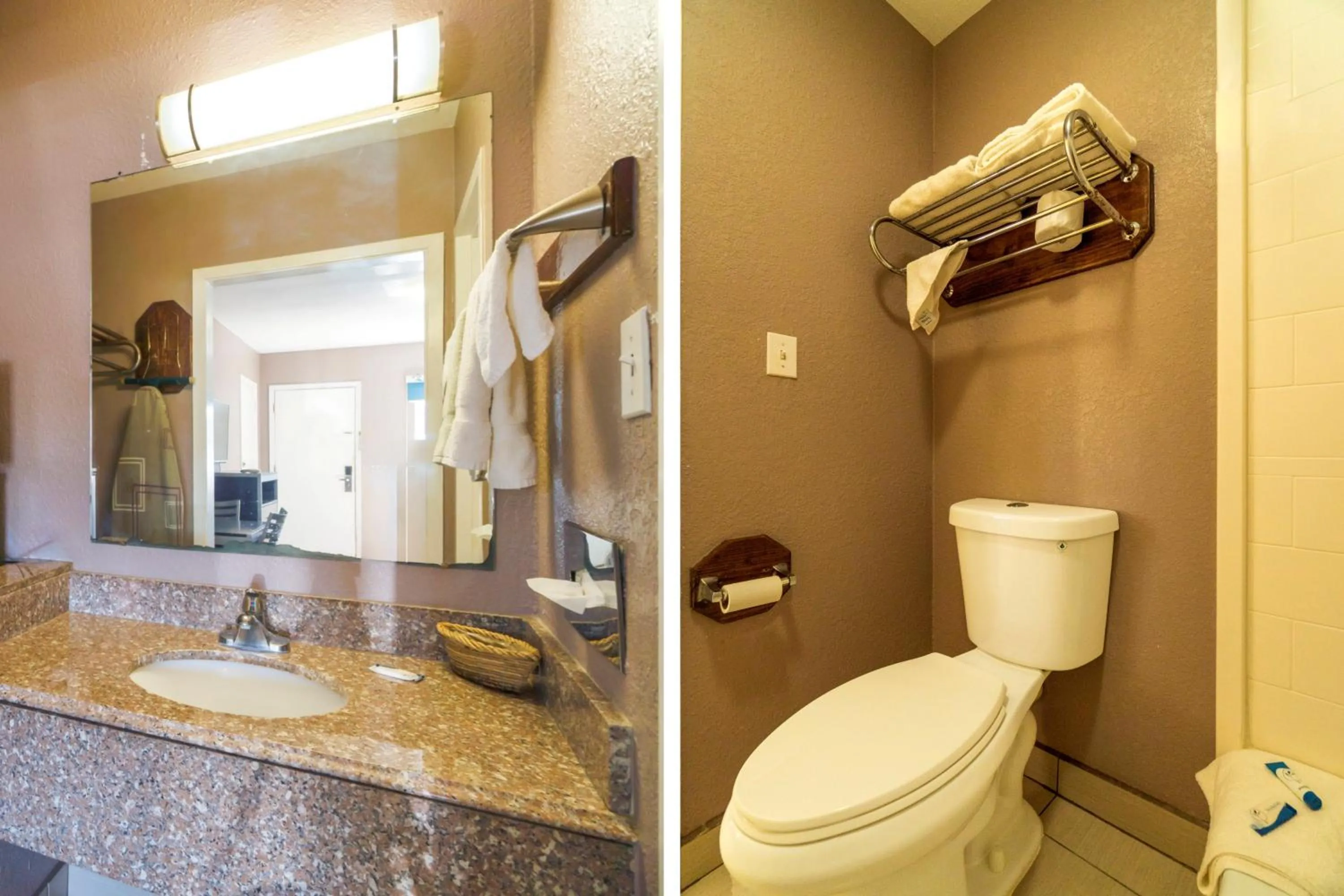 Bathroom in Woodfield Inn & Suites Hotel O, Yoakum TX 111