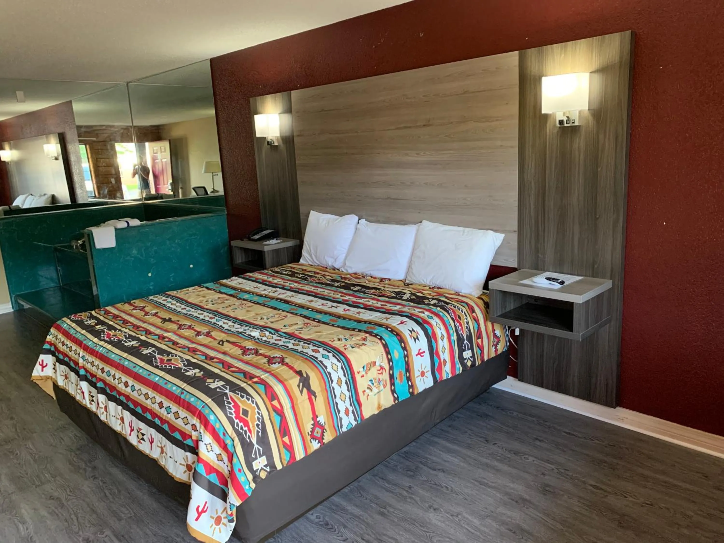 Bed in Log Cabin Inn