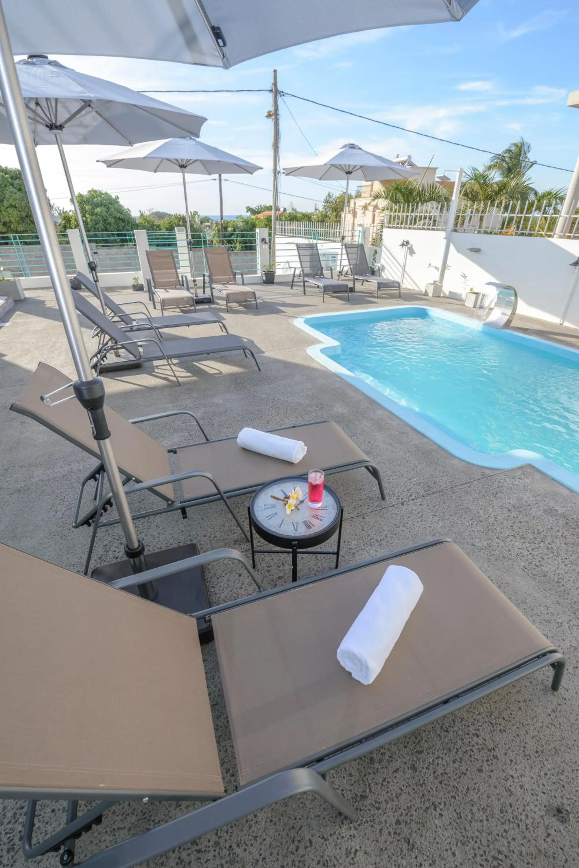 Pool view in Abiki Mauritius with Tourism Authority Permit