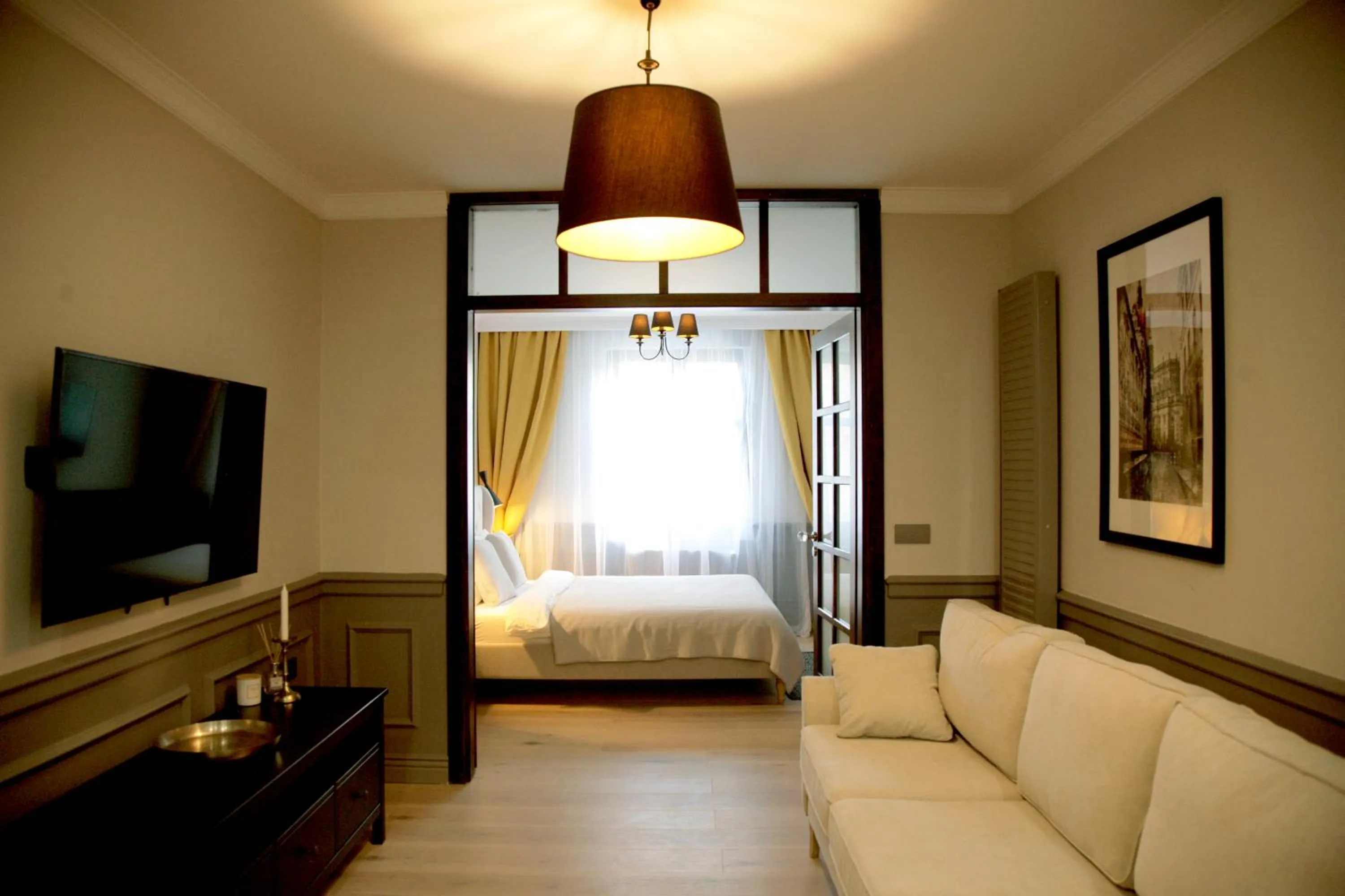 Living room, Bed in Central Boutique Apartments