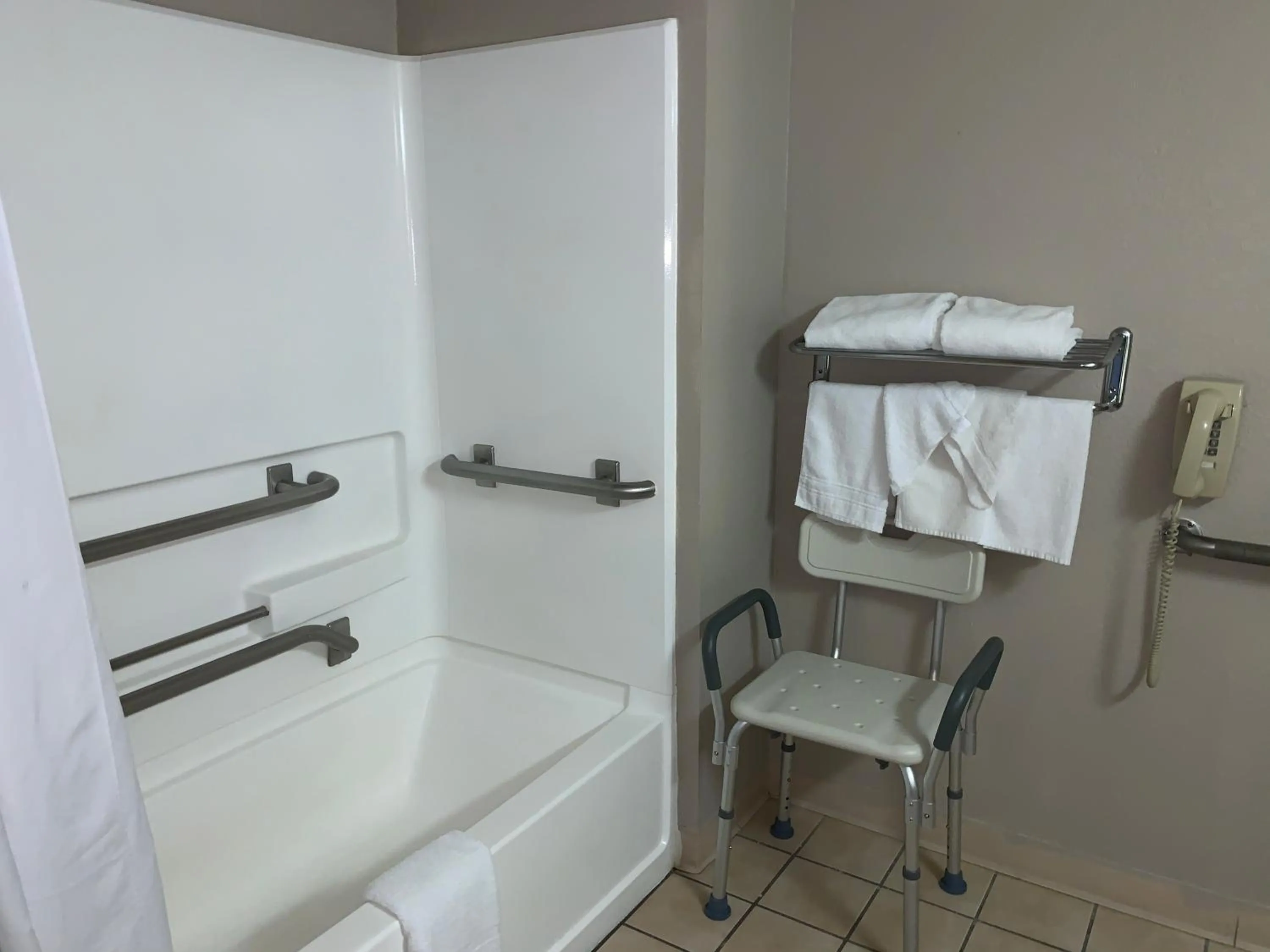 Bathroom in Super 8 by Wyndham Greeley