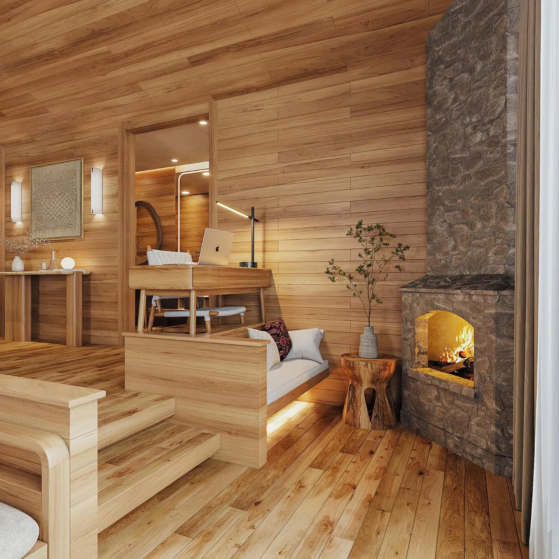 Living room, Bed in Laxsik Ecolodge