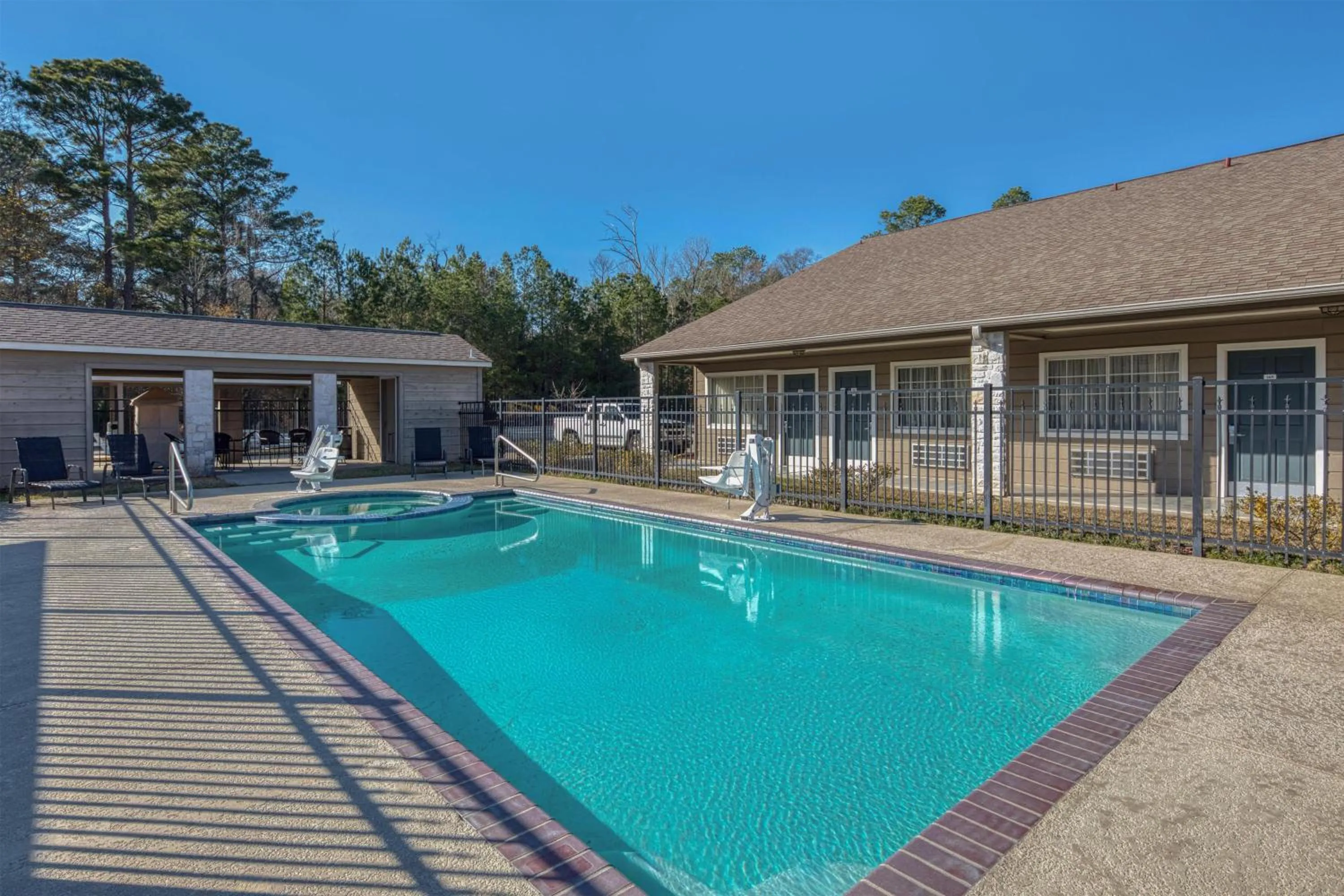 Pool view in SureStay Hotel by Best Western Leesville