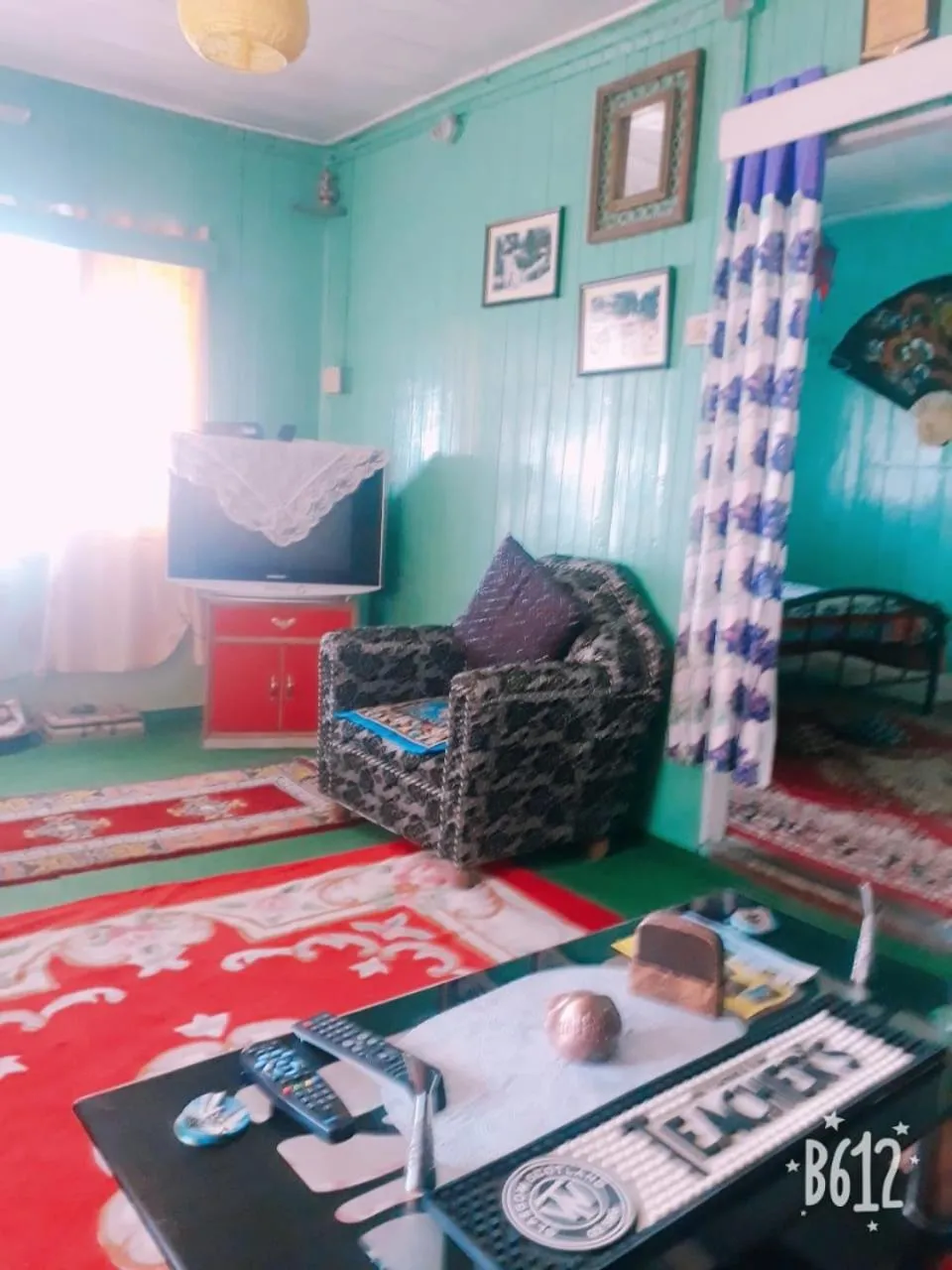 Seating area in Quaint Wood Cottage
