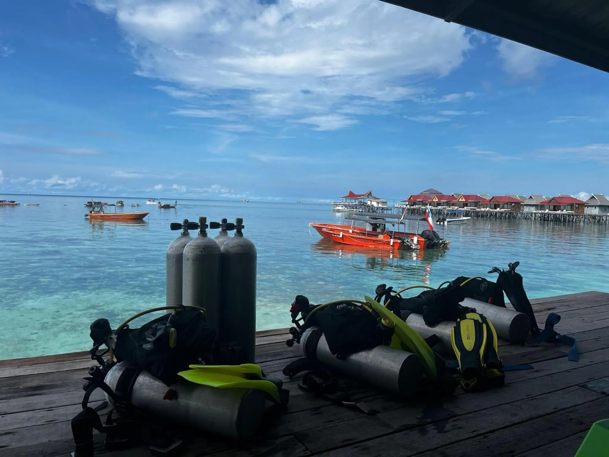 Patio in Mabul Backpackers