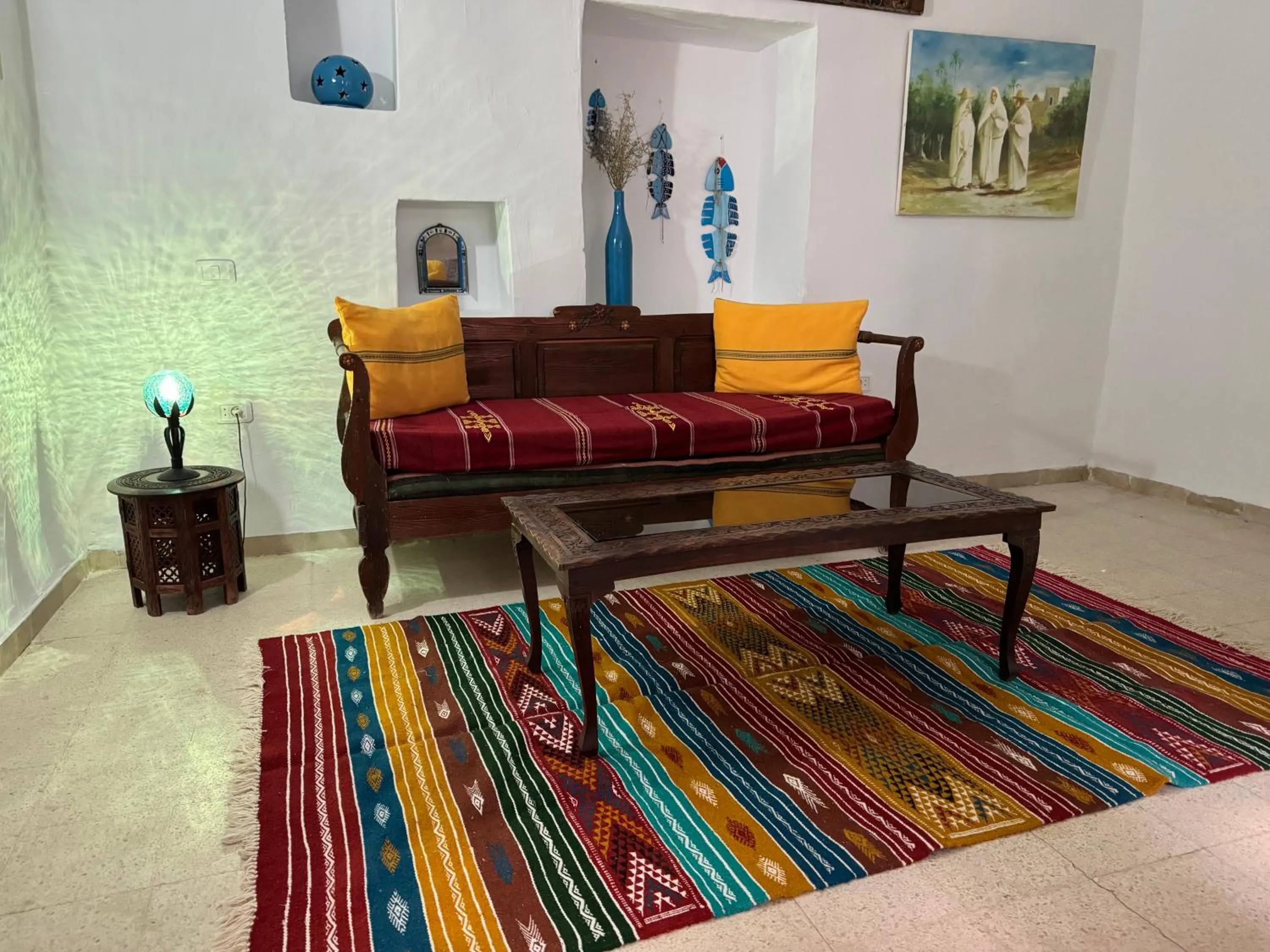 Communal lounge/ TV room in Dar Lola Djerba
