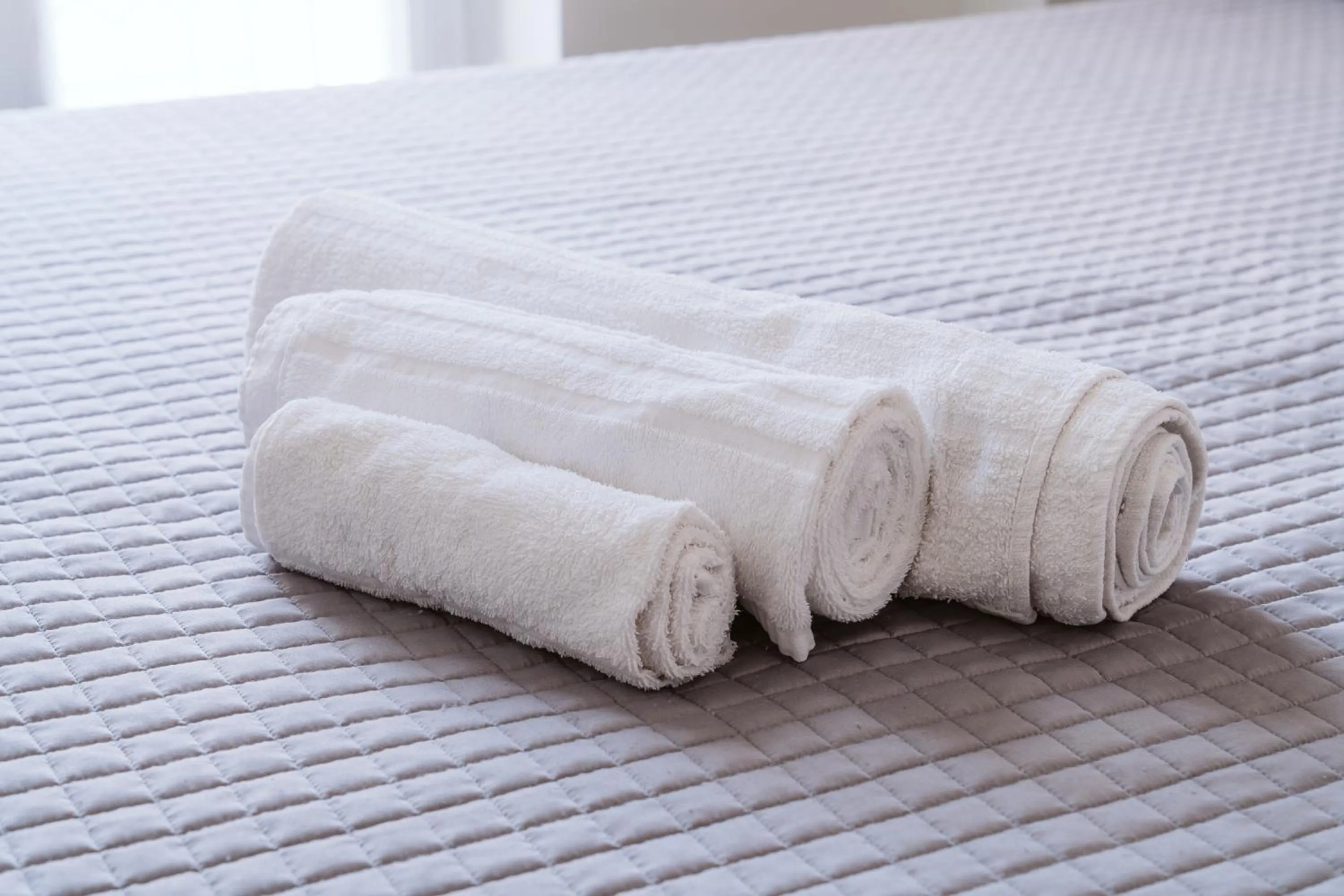 towels, Bed in Pandora Rooms - Pompei - Central Pompeii Near the Ruins