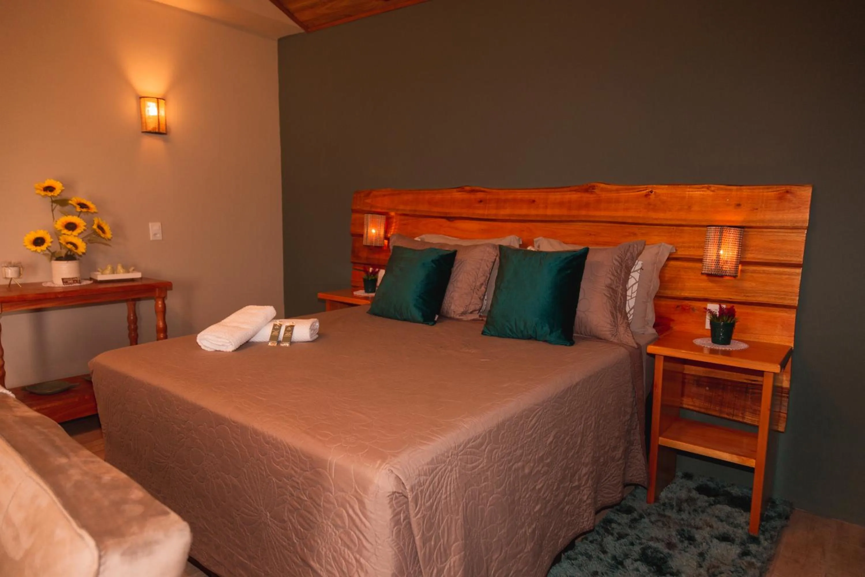 Bed in Pousada Recanto dos Canyons