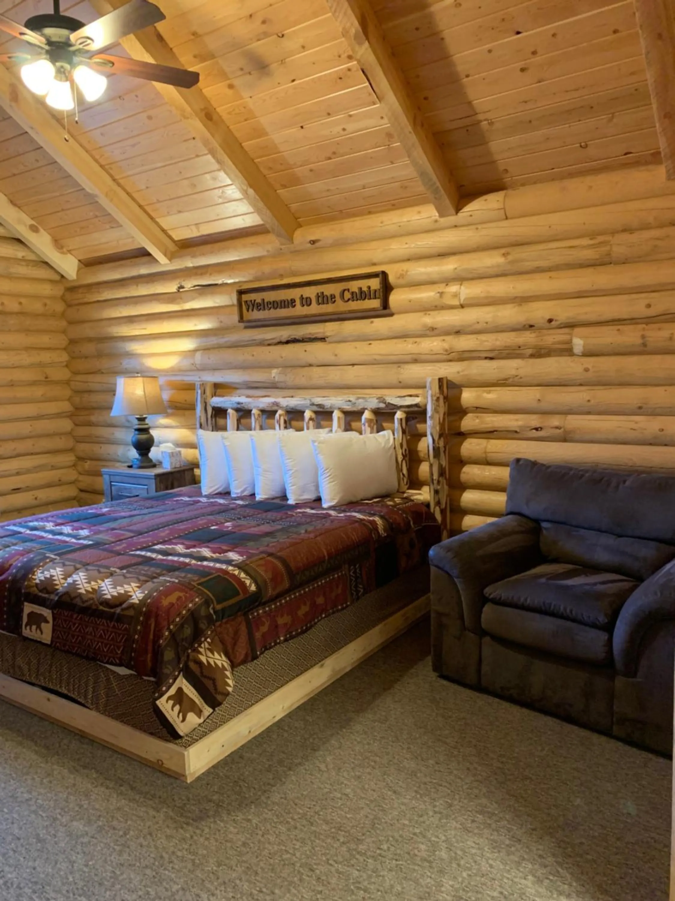 Bed in Countryside Cabins