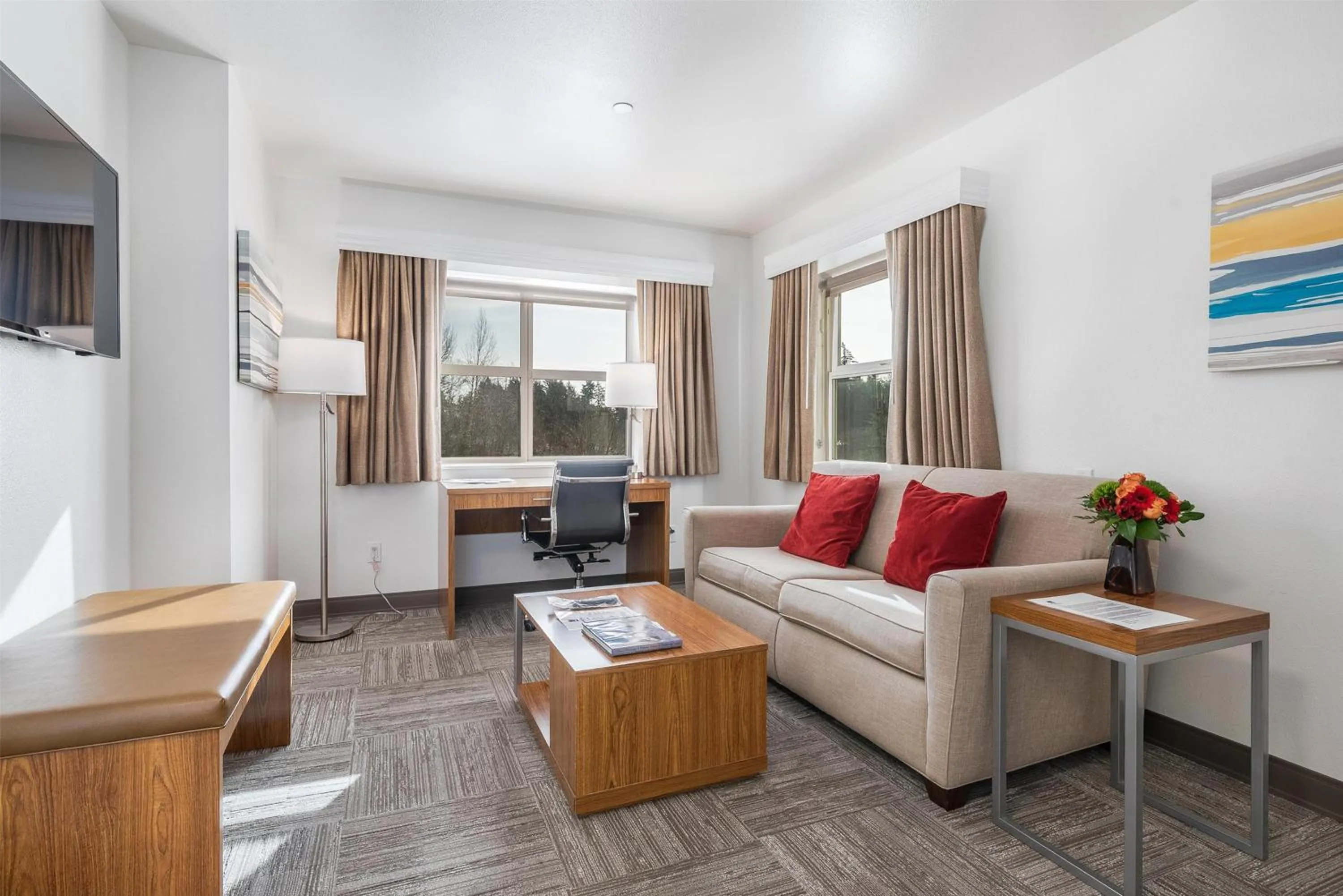 Bedroom in Marshall Suites Bainbridge Island, SureStay Collection by BW