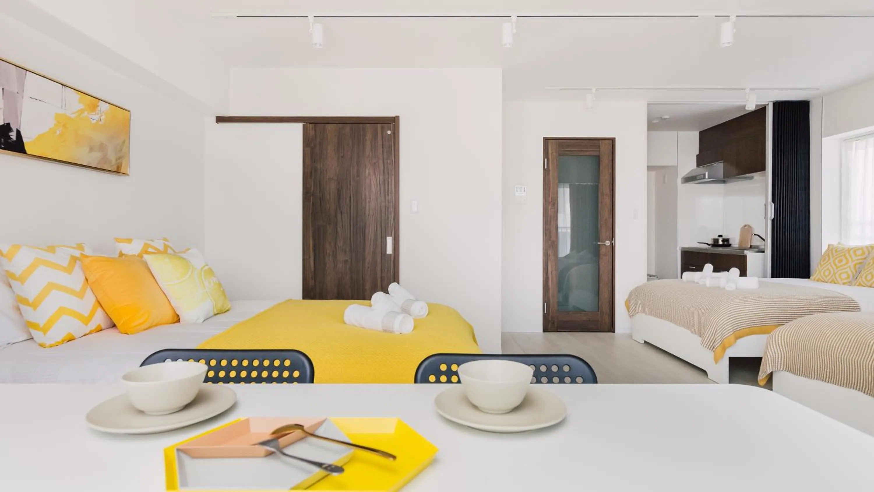 Photo of the whole room, Bed in Hotel Apartment Ueno Inaricho Sta