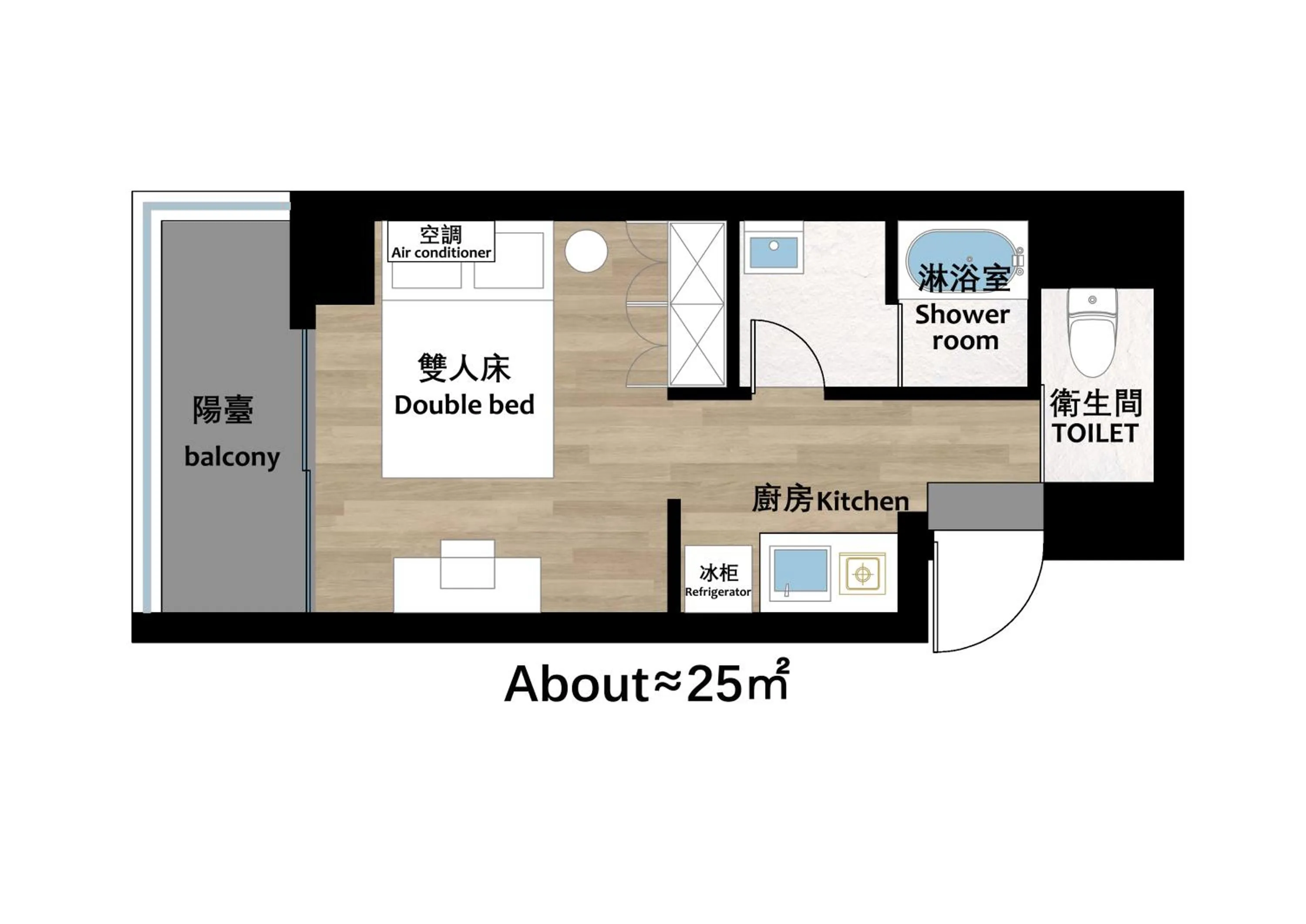 Floor plan in Hotel Apartment Ueno Inaricho Sta