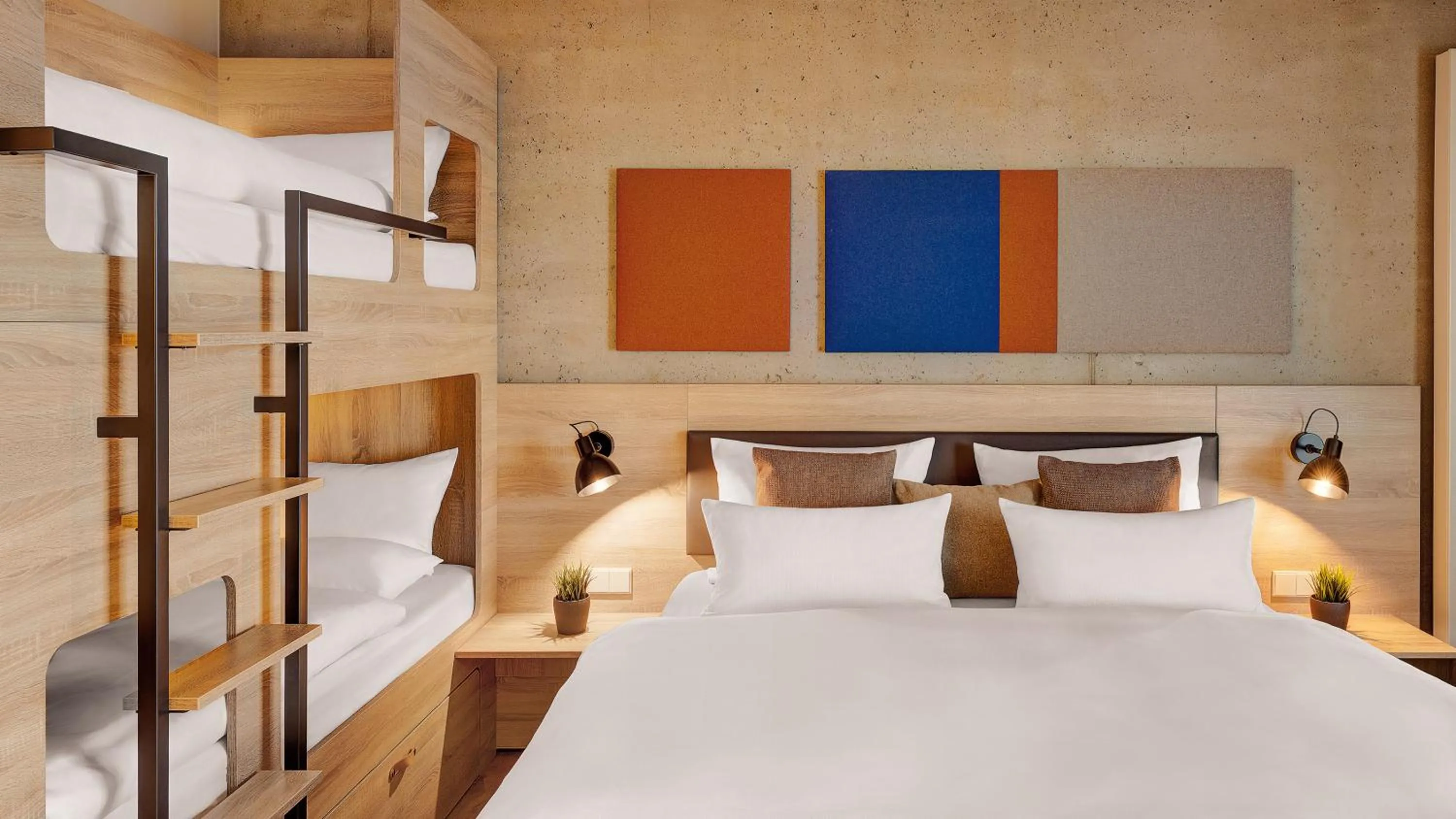 Bedroom, Bed in Die Sandburg