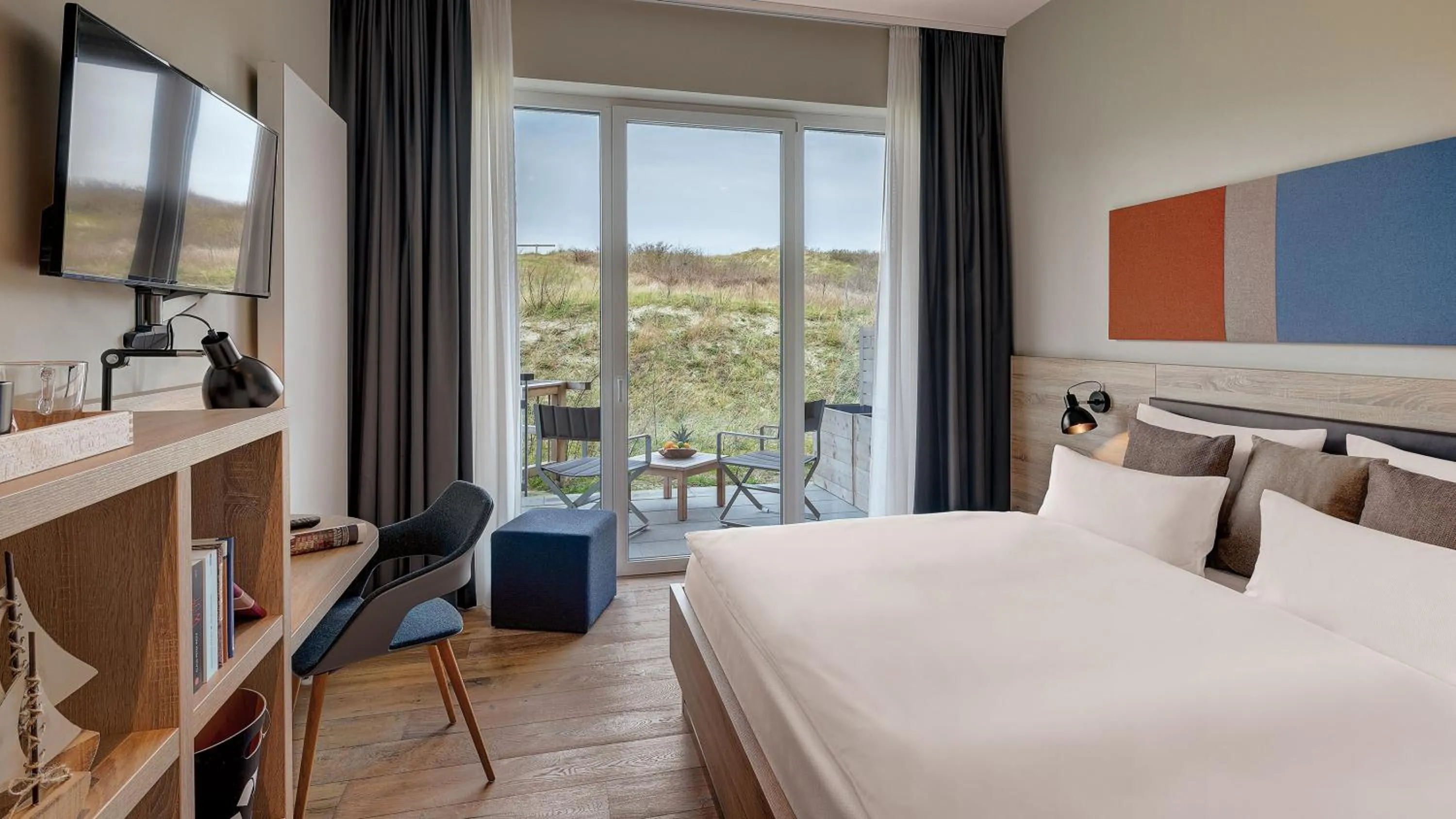 Balcony/Terrace, Bed in Die Sandburg