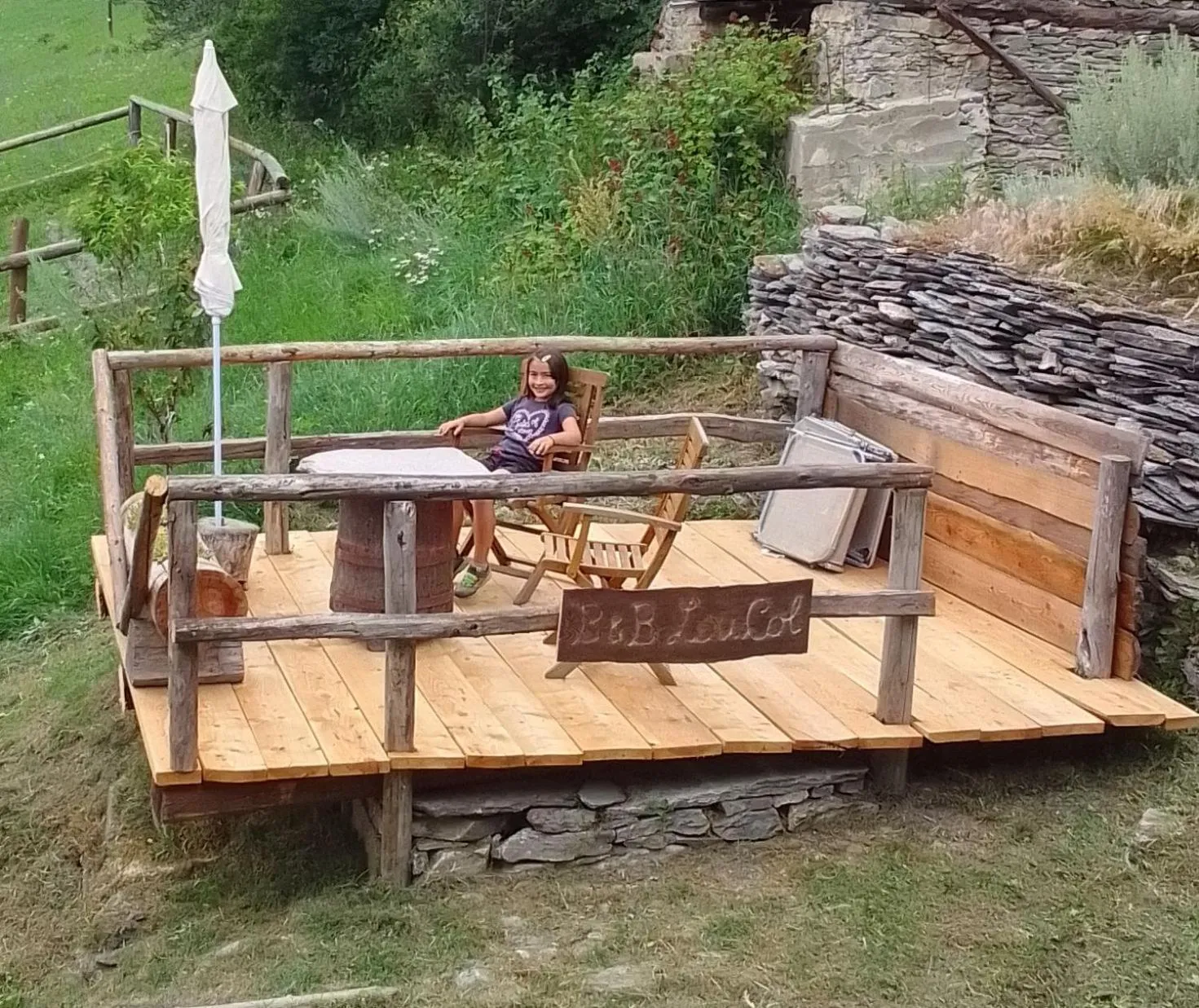 Balcony/Terrace in Agri-b&b Lou Col