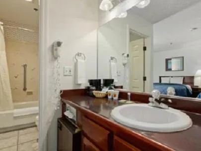 Bathroom in Super 8 by Wyndham Oroville