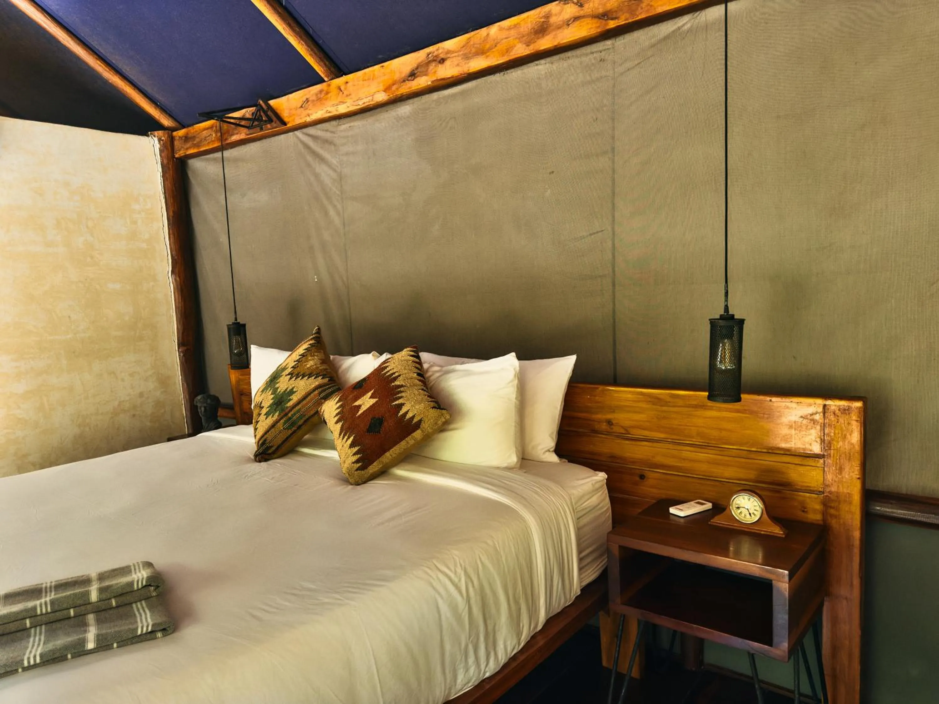 Bed in Libelula Tulum Beachfront Hotel