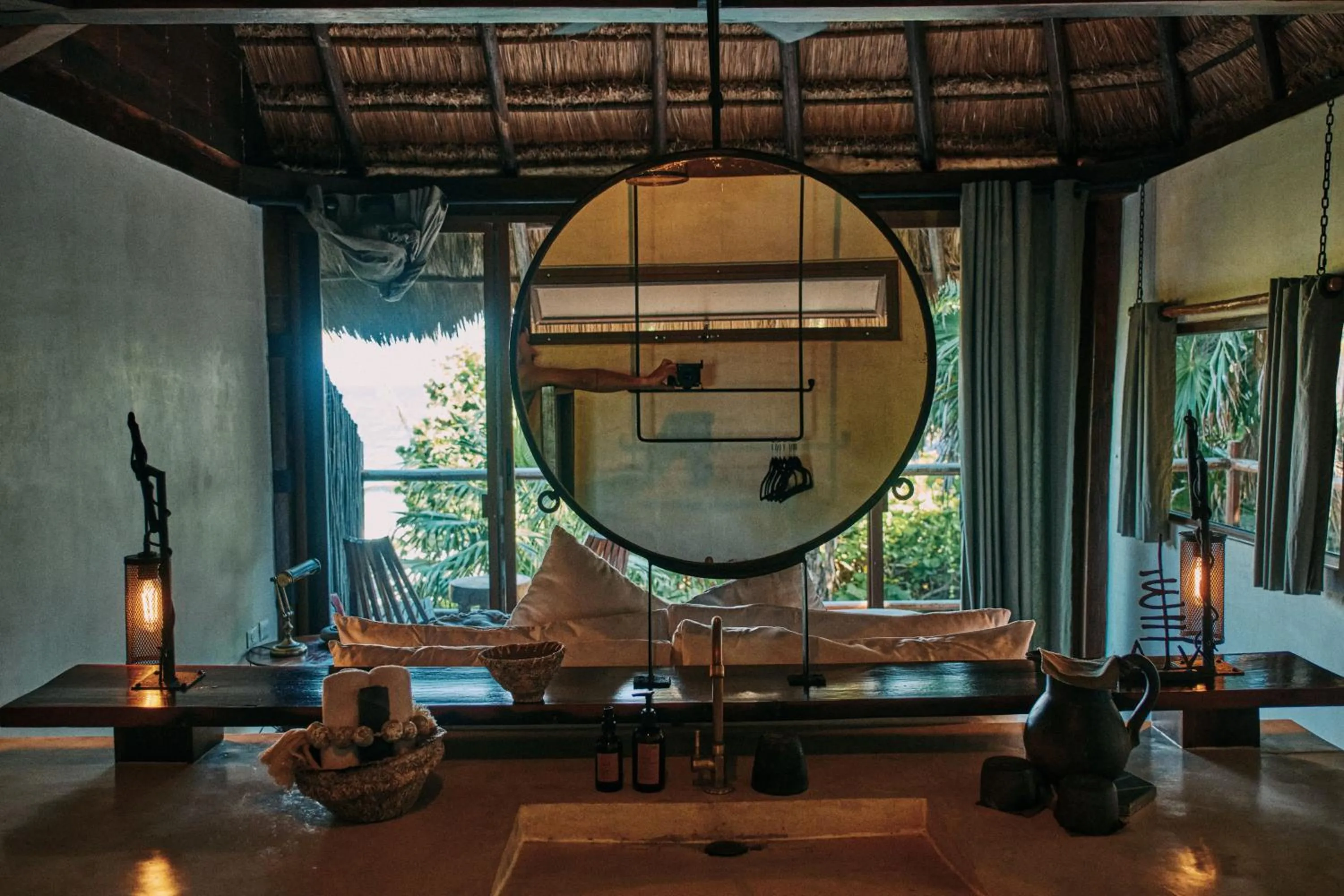 Bathroom in Libelula Tulum Beachfront Hotel