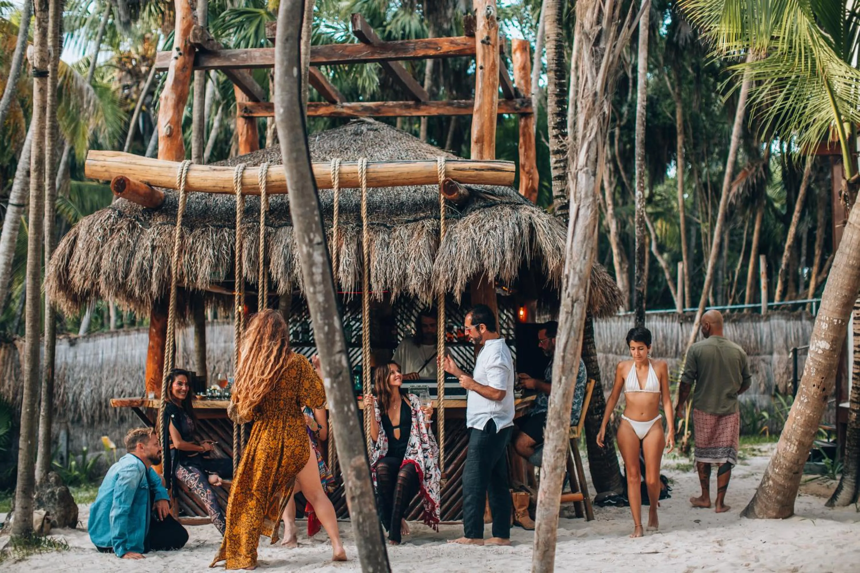 Lounge or bar in Libelula Tulum Beachfront Hotel