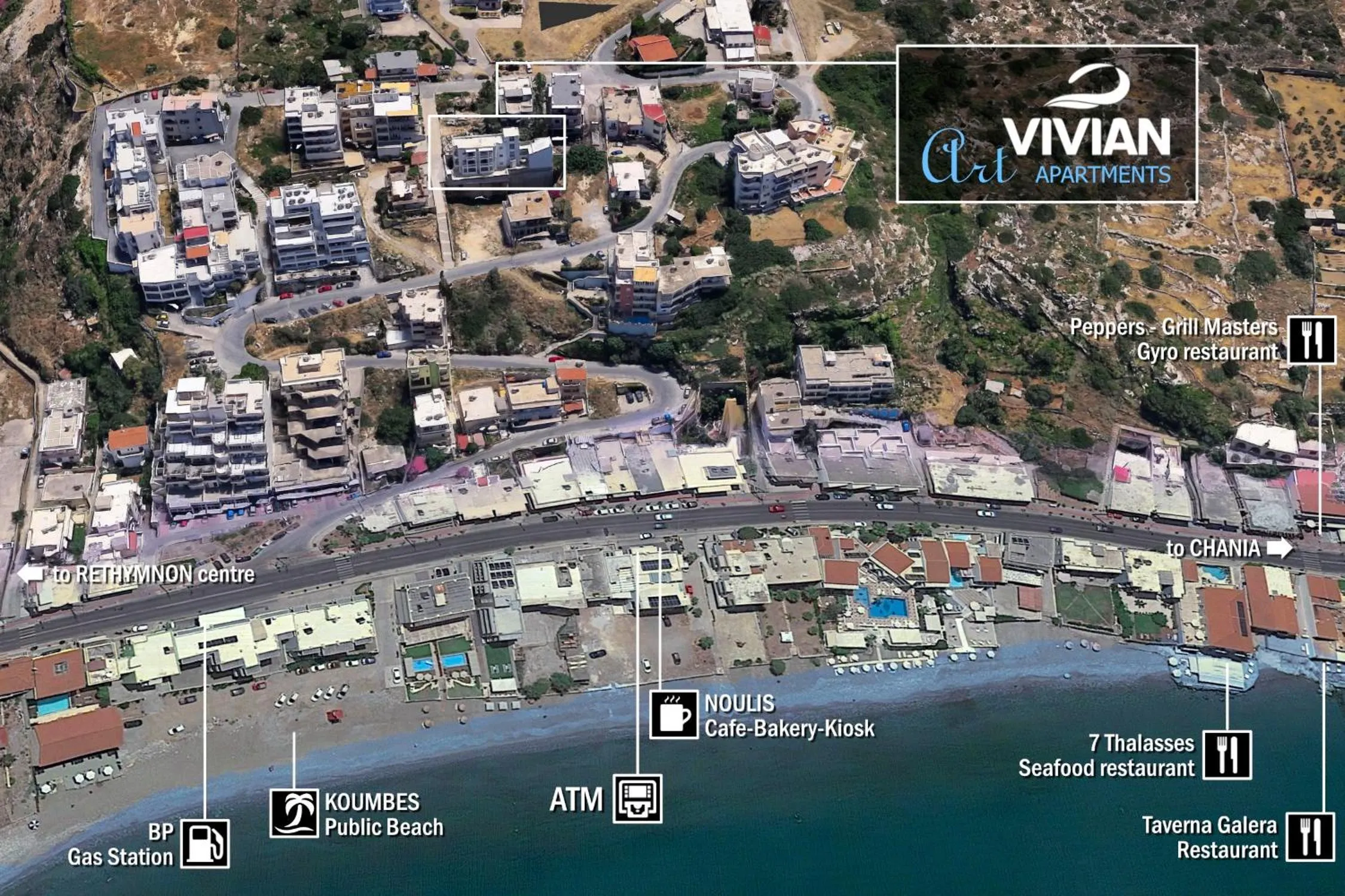 Bird's eye view in VIVIAN Art Apartments