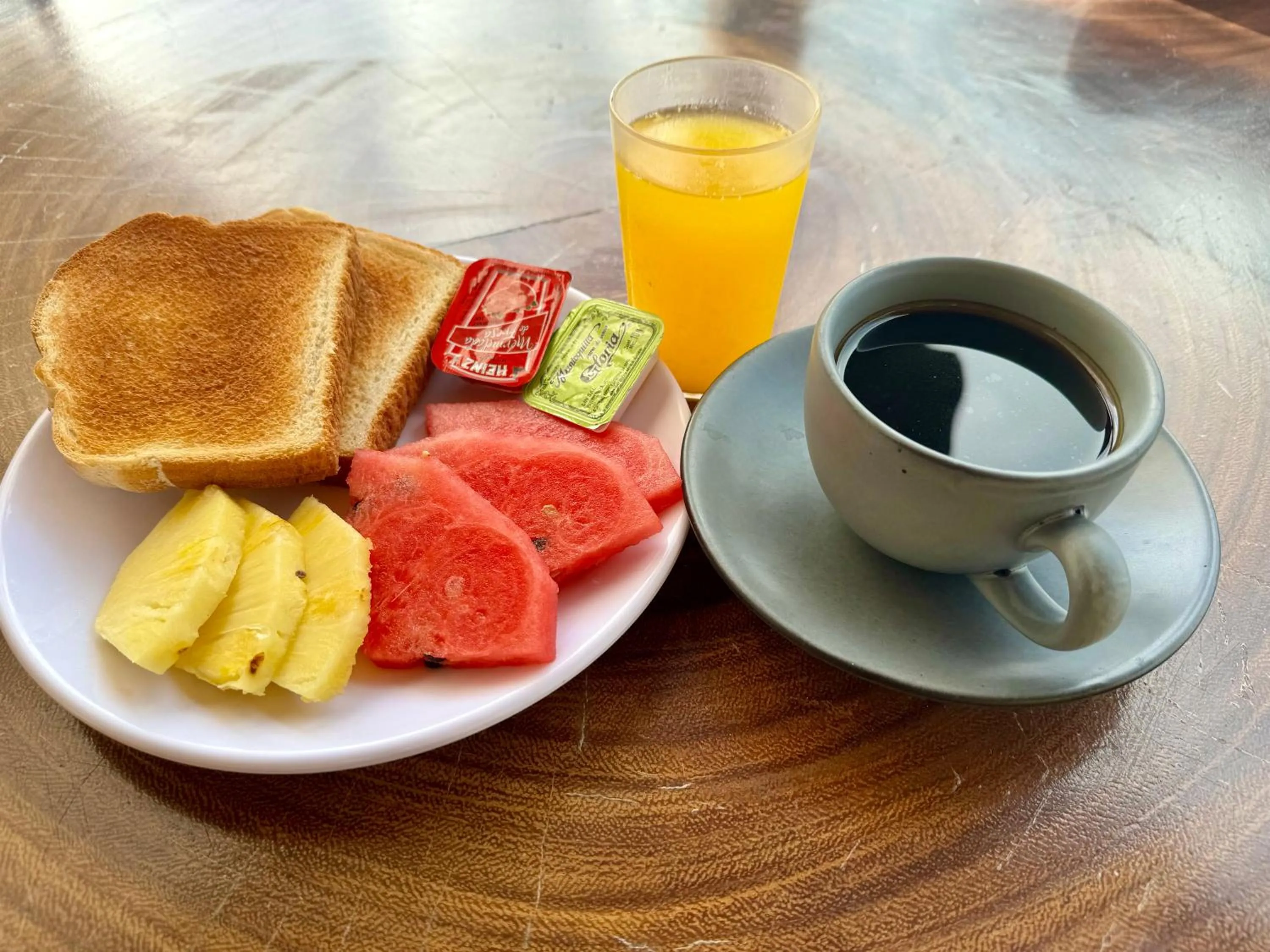 Continental breakfast in Cuxos Hotel Beachfront