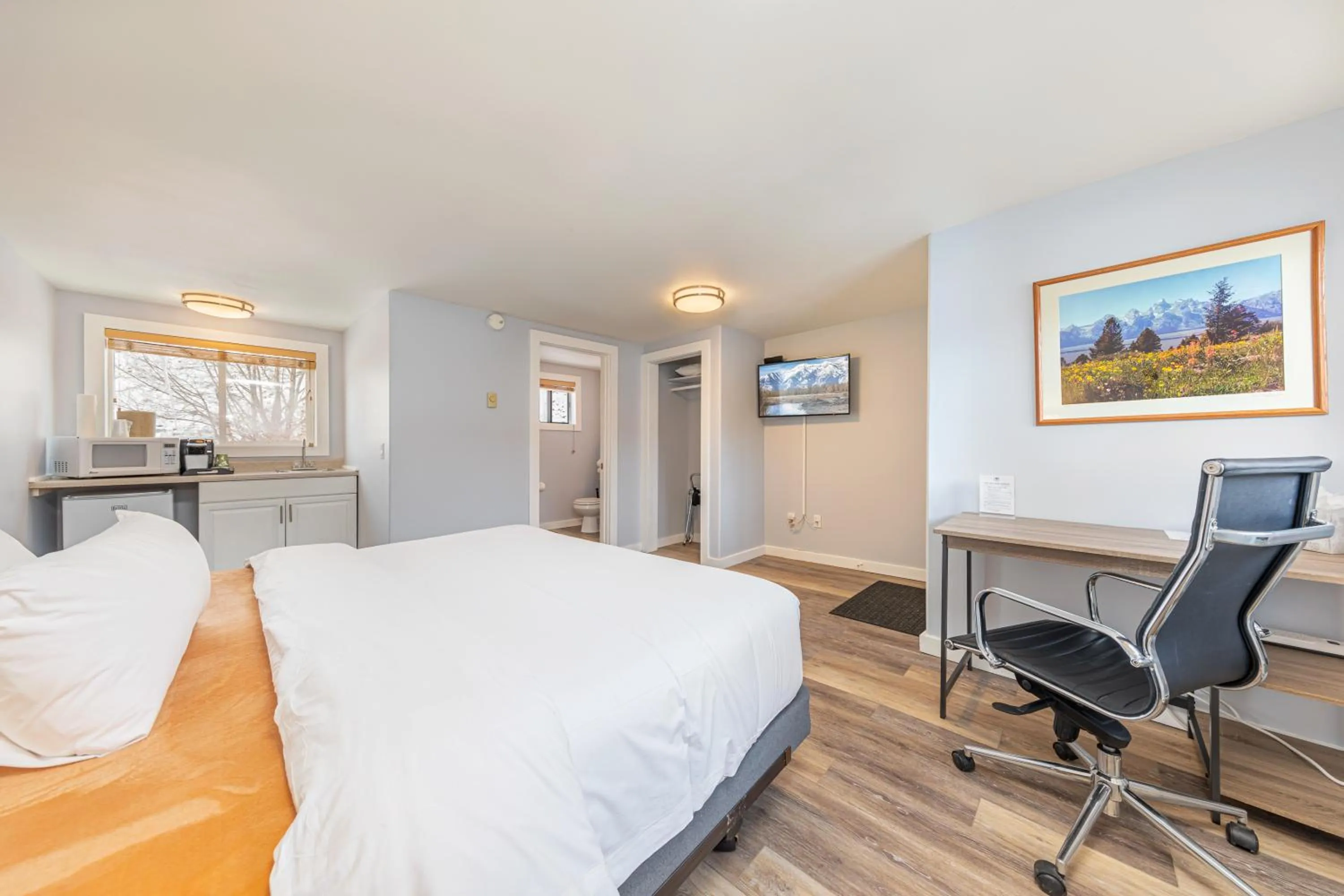 Bed in Miller Park Lodge