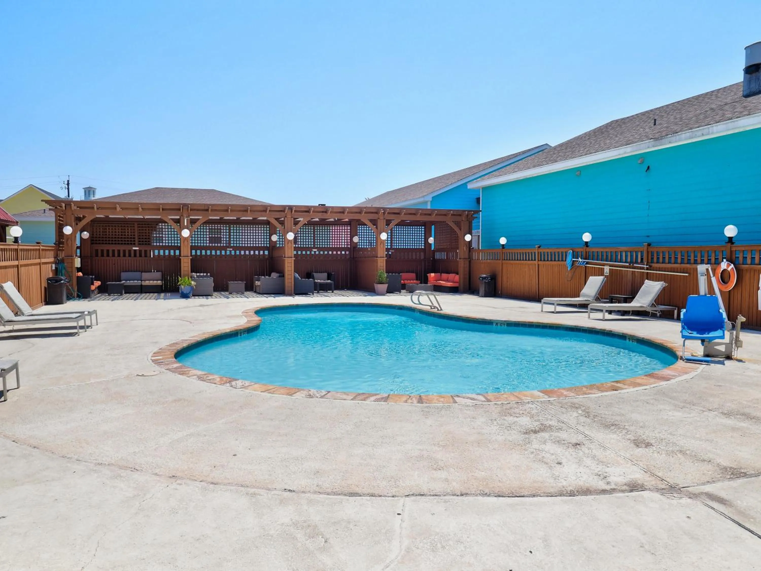Swimming pool in Ocean's Edge Hotel, Port Aransas,TX