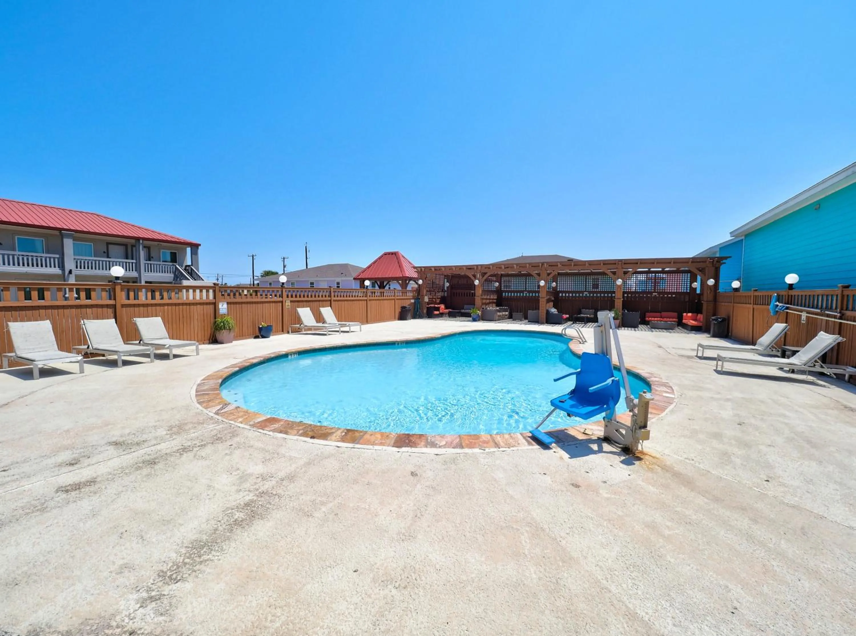 Swimming pool in Ocean's Edge Hotel, Port Aransas,TX