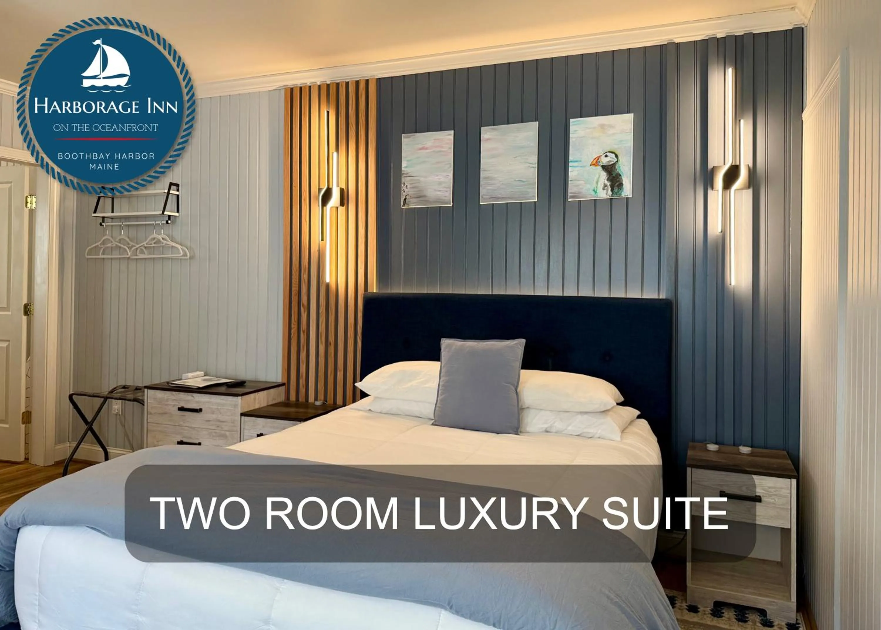 Bed in Harborage Inn on the Oceanfront