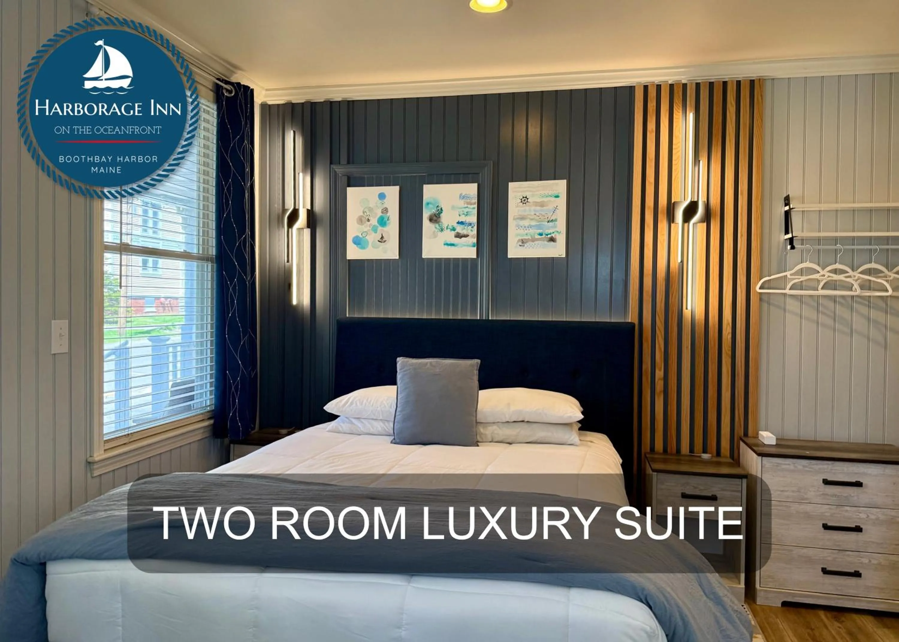 Bed in Harborage Inn on the Oceanfront